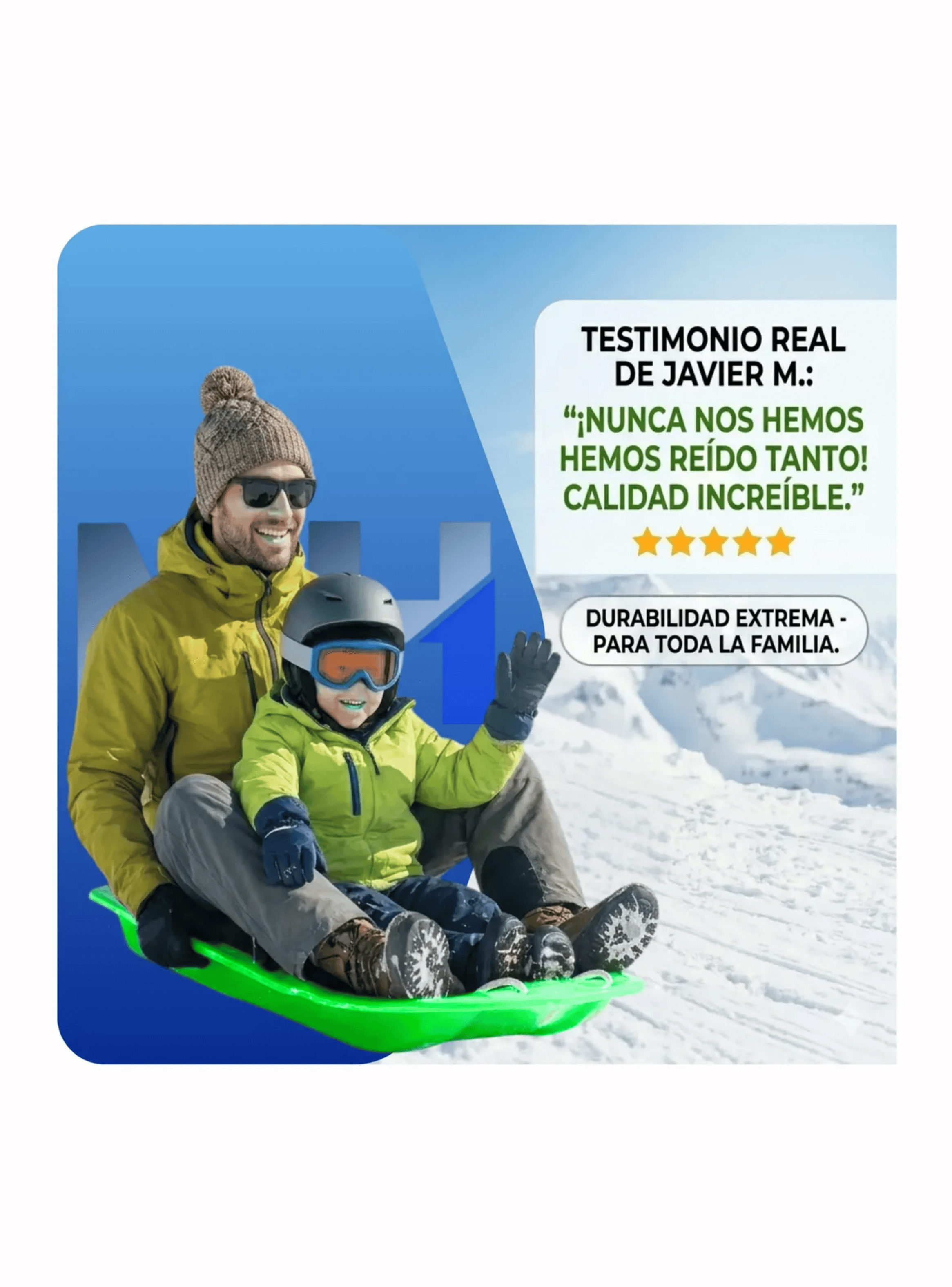 Trineo Nieve Deslizante Con Agarre Y Cuerda Ni os Y Adultos verde-4