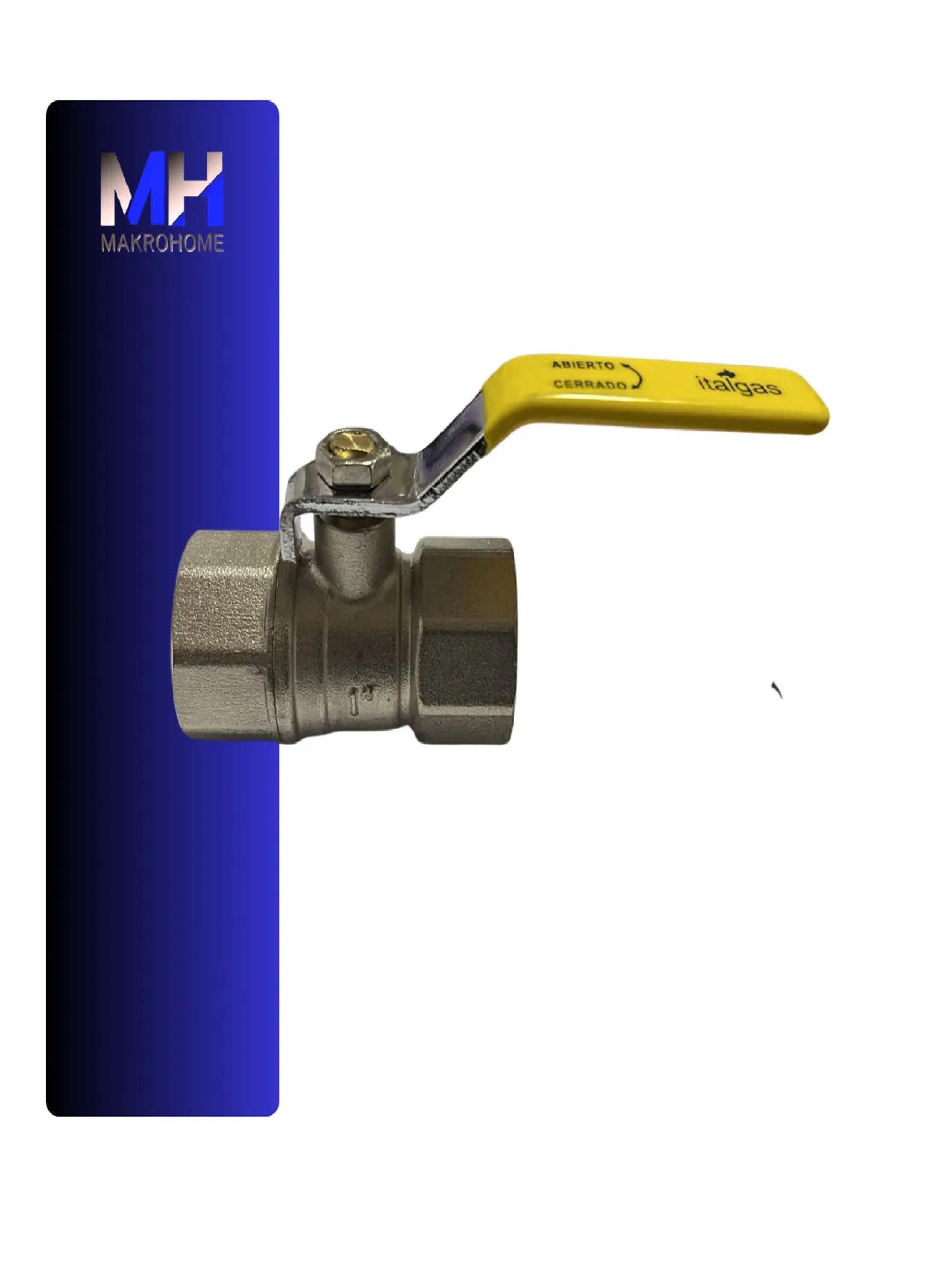 Llave De Paso Bola Bronce 1 Amarilla Itlgas Gas Y Agua-2