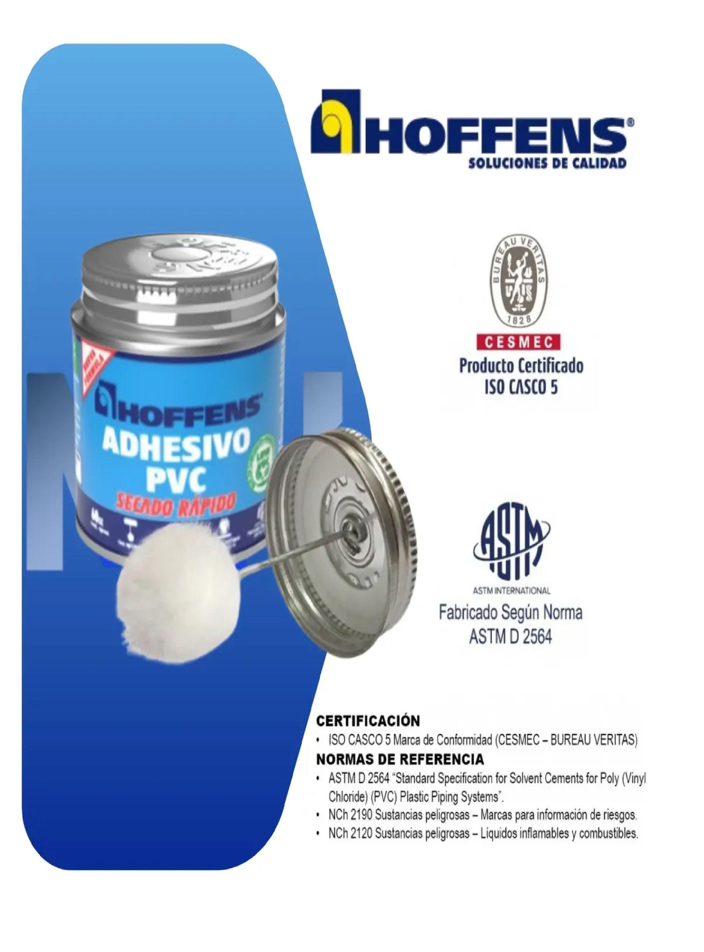 Adhesivo Pvc Hoffens Lata 60cc Secado Rápido Con Aplicador-1