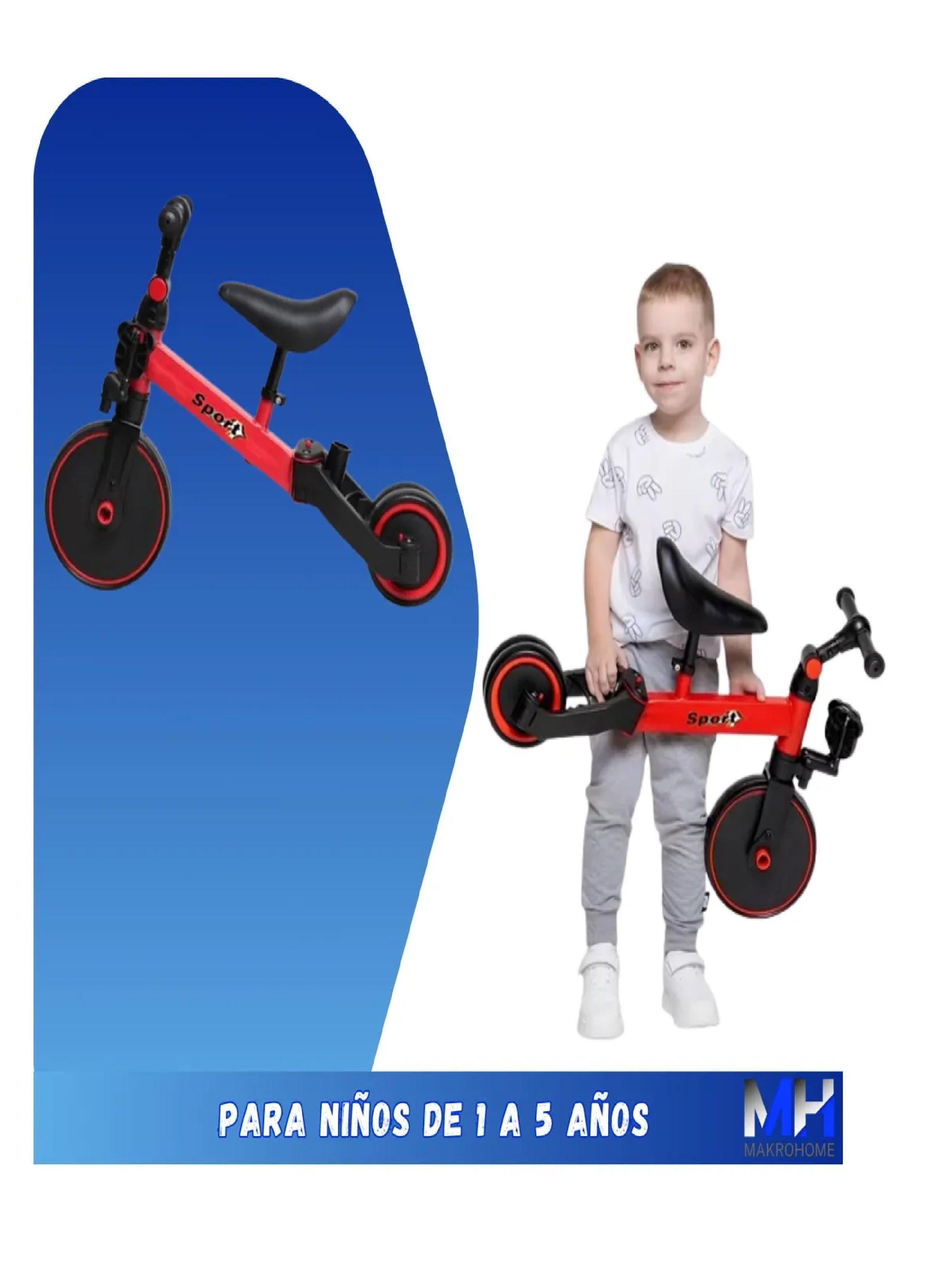 Triciclo Correpasillos Bicicleta De Aprendizaje 3 En 1 Rojo-2