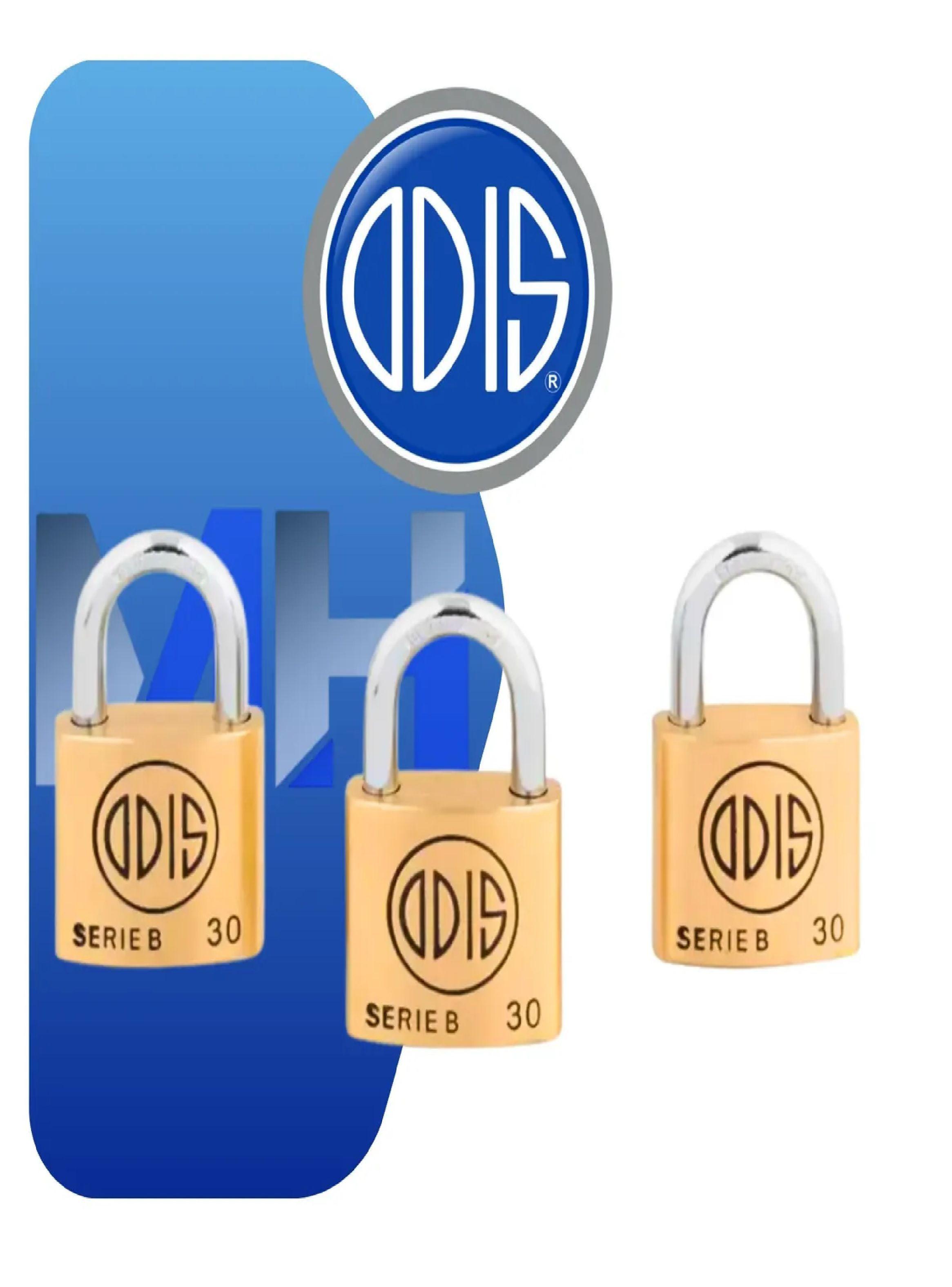 Candados Odis B30 30mm Bronce Solido Llaves Iguales X 3 Unds-3