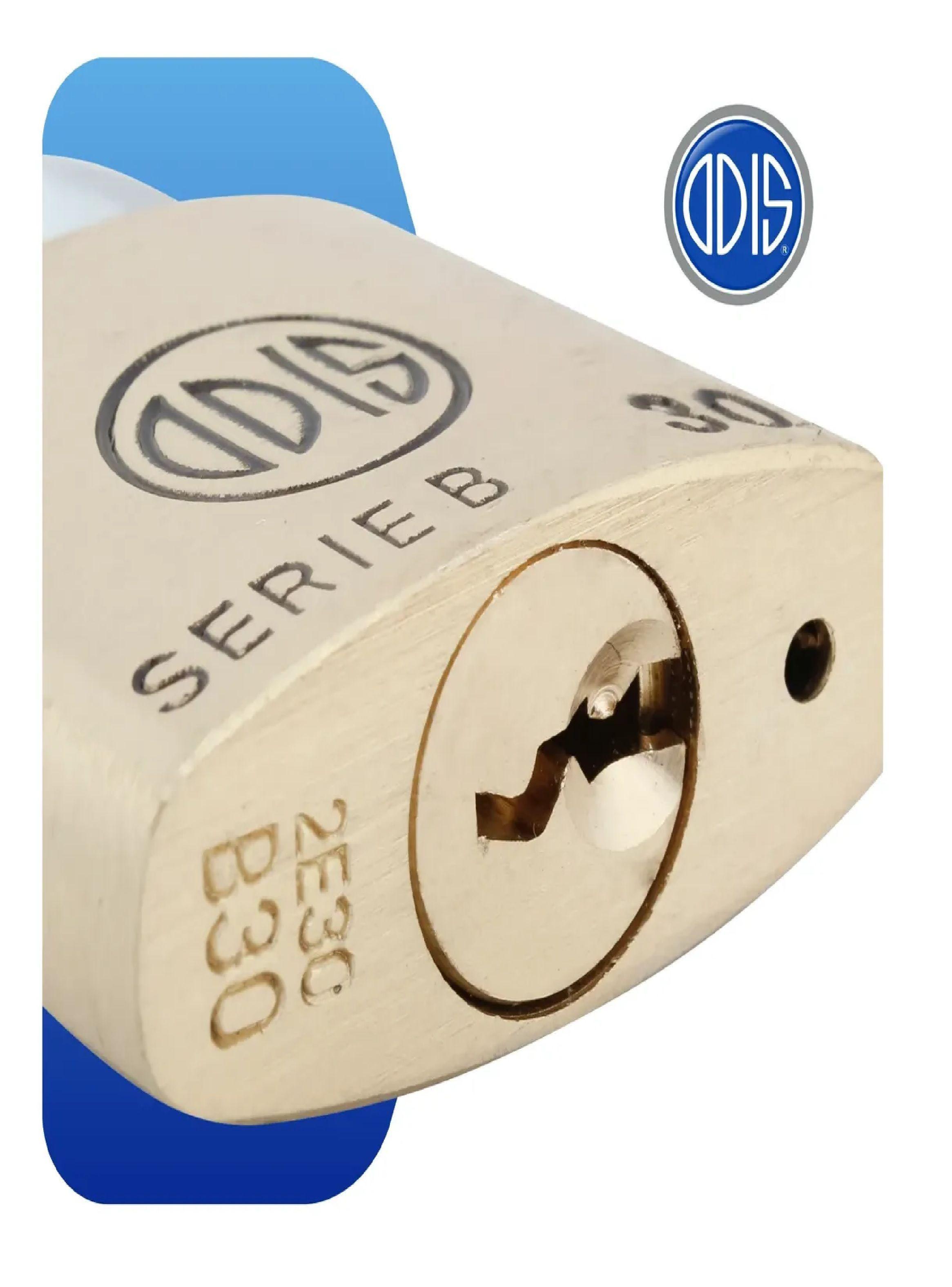 Candados Odis B30 30mm Bronce Solido Llaves Iguales X 3 Unds-4