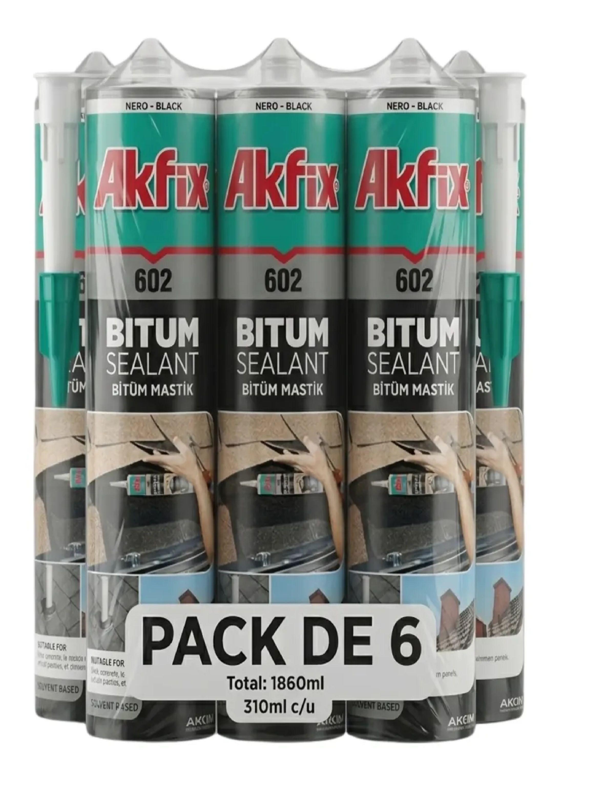 Pack 6 Sellador Bituminoso Asfaltico Akfix 602 Techos Humedo-0