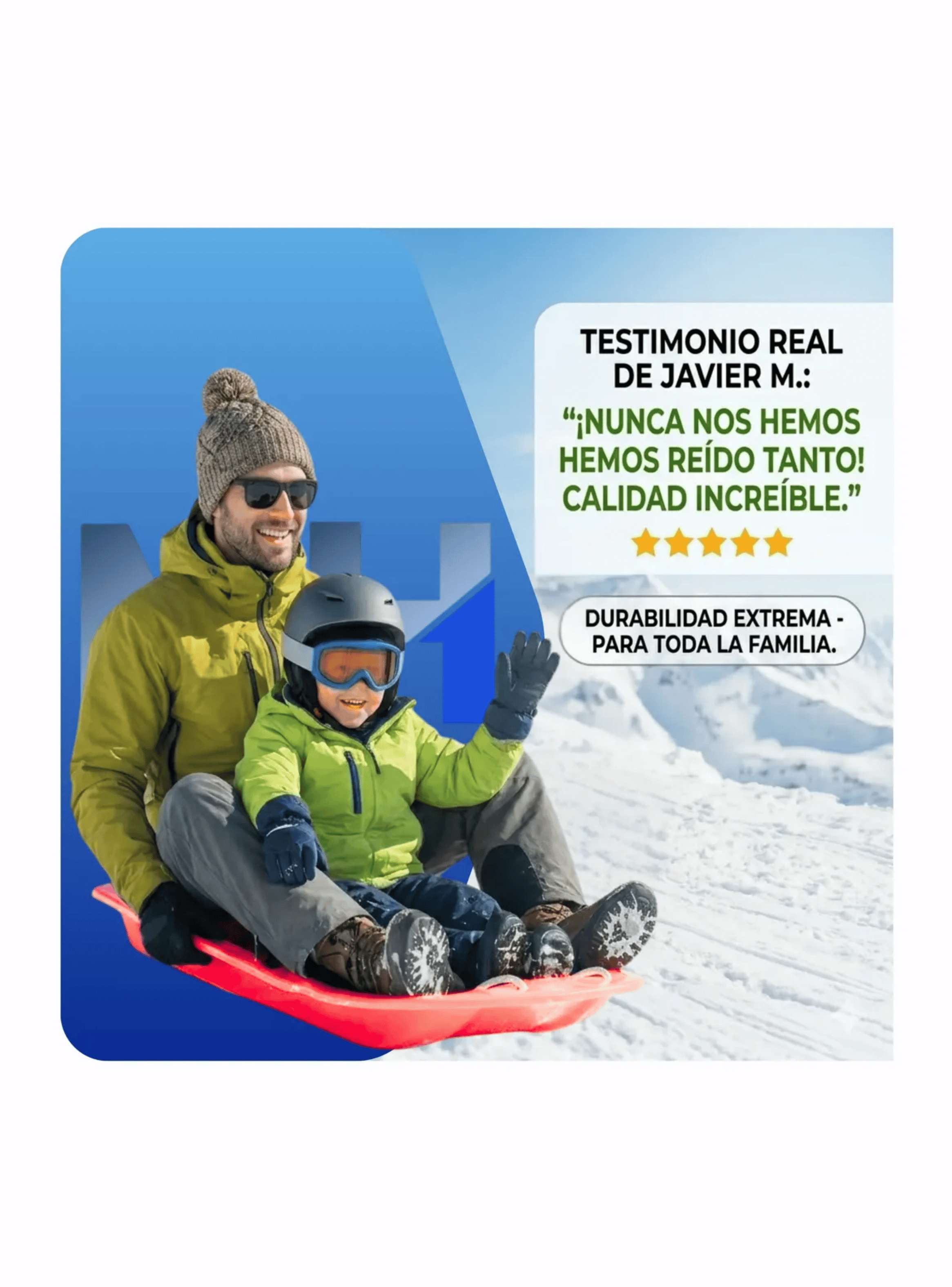 Trineo Nieve Deslizante Con Agarre Y Cuerda Ni os Y Adultos Rojo-3