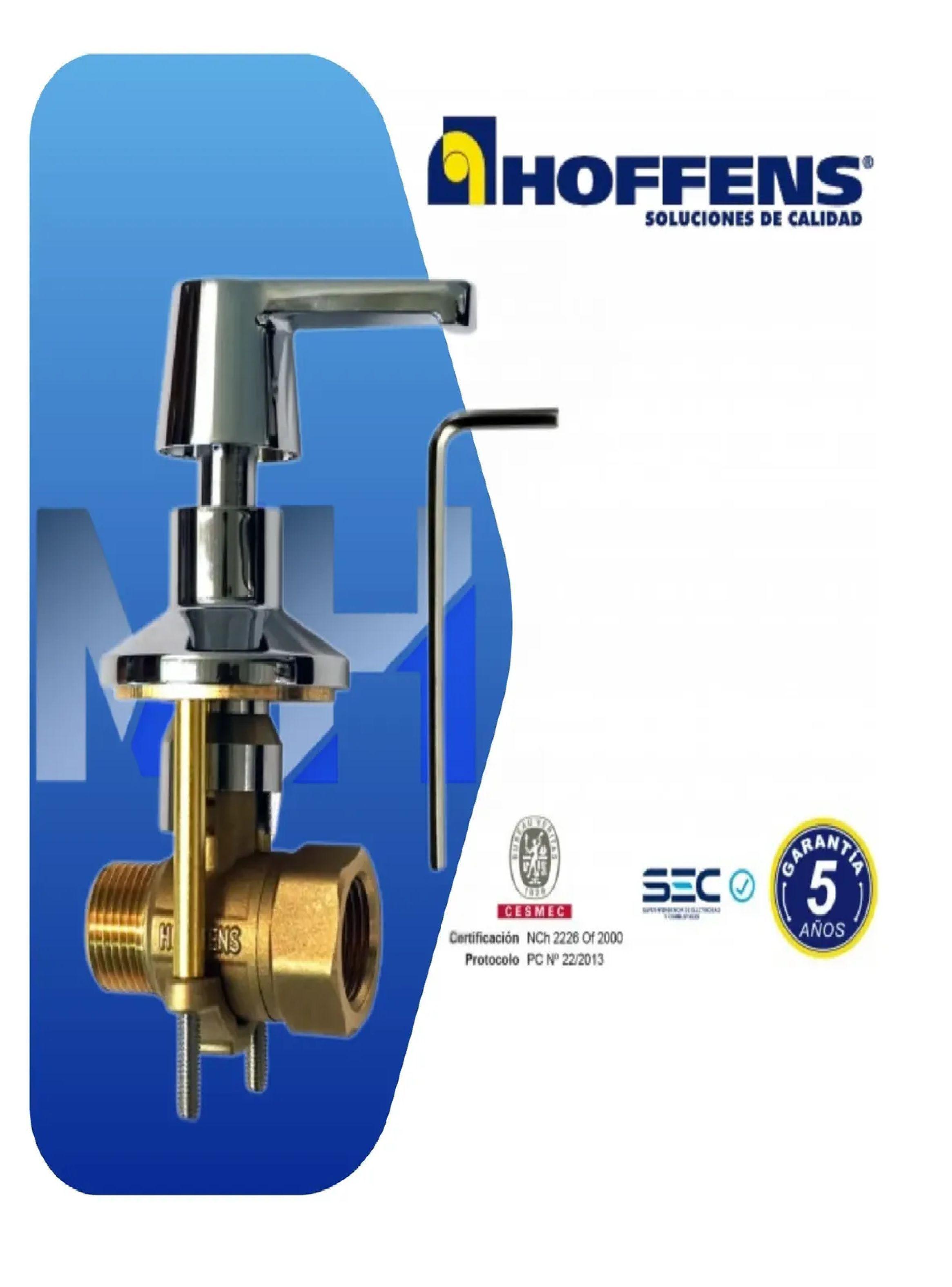 Llave De Gas Para Encimera 1/2 Hi-he Cromada Certificada-3