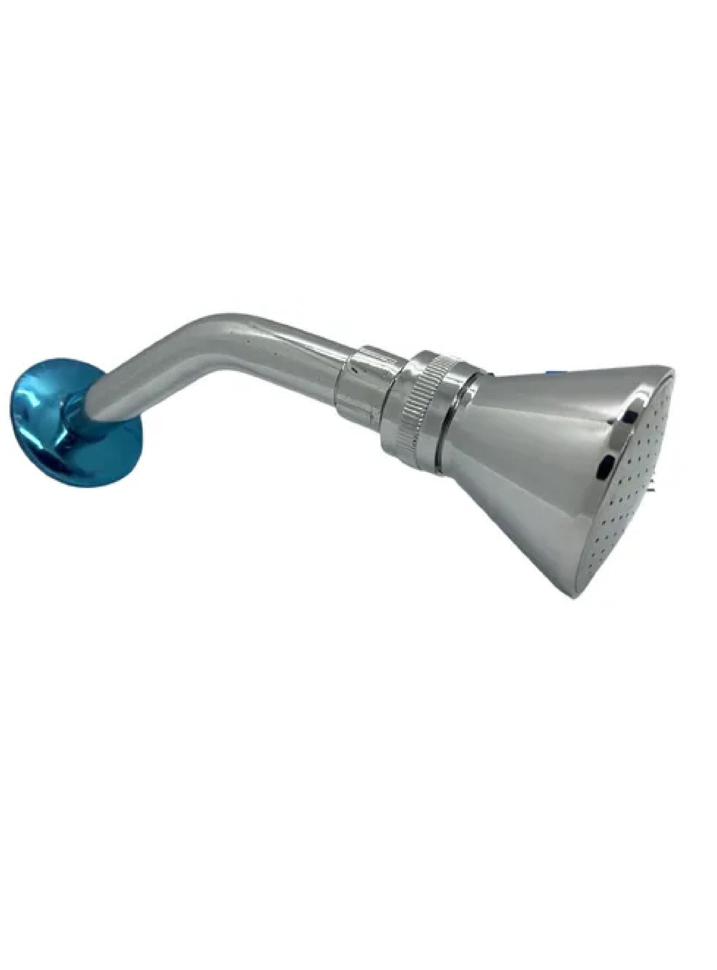 Ducha Fija Cromada Brazo Metalico Cabeza Redonda De Lujo-0