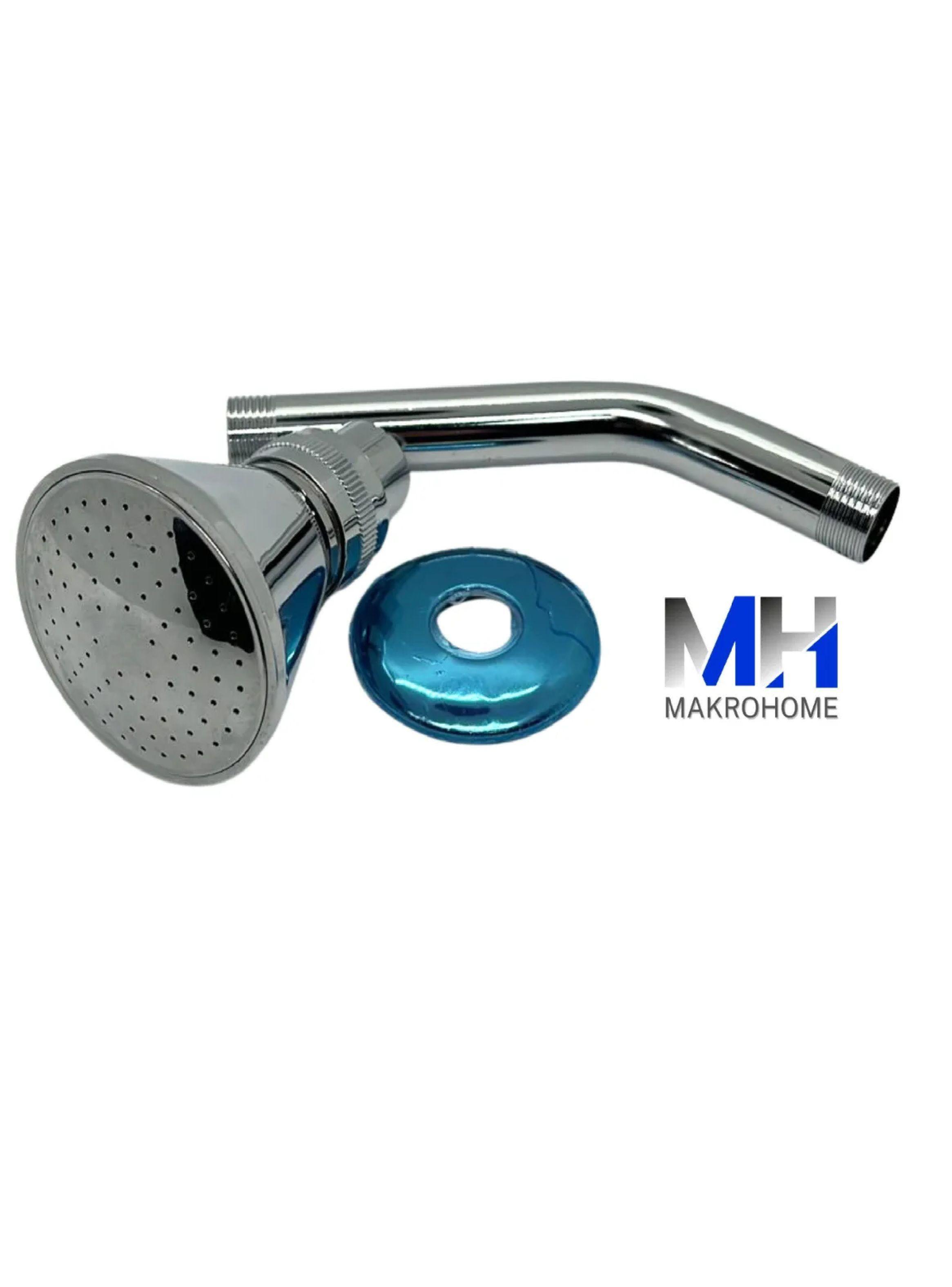 Ducha Fija Cromada Brazo Metalico Cabeza Redonda De Lujo-3