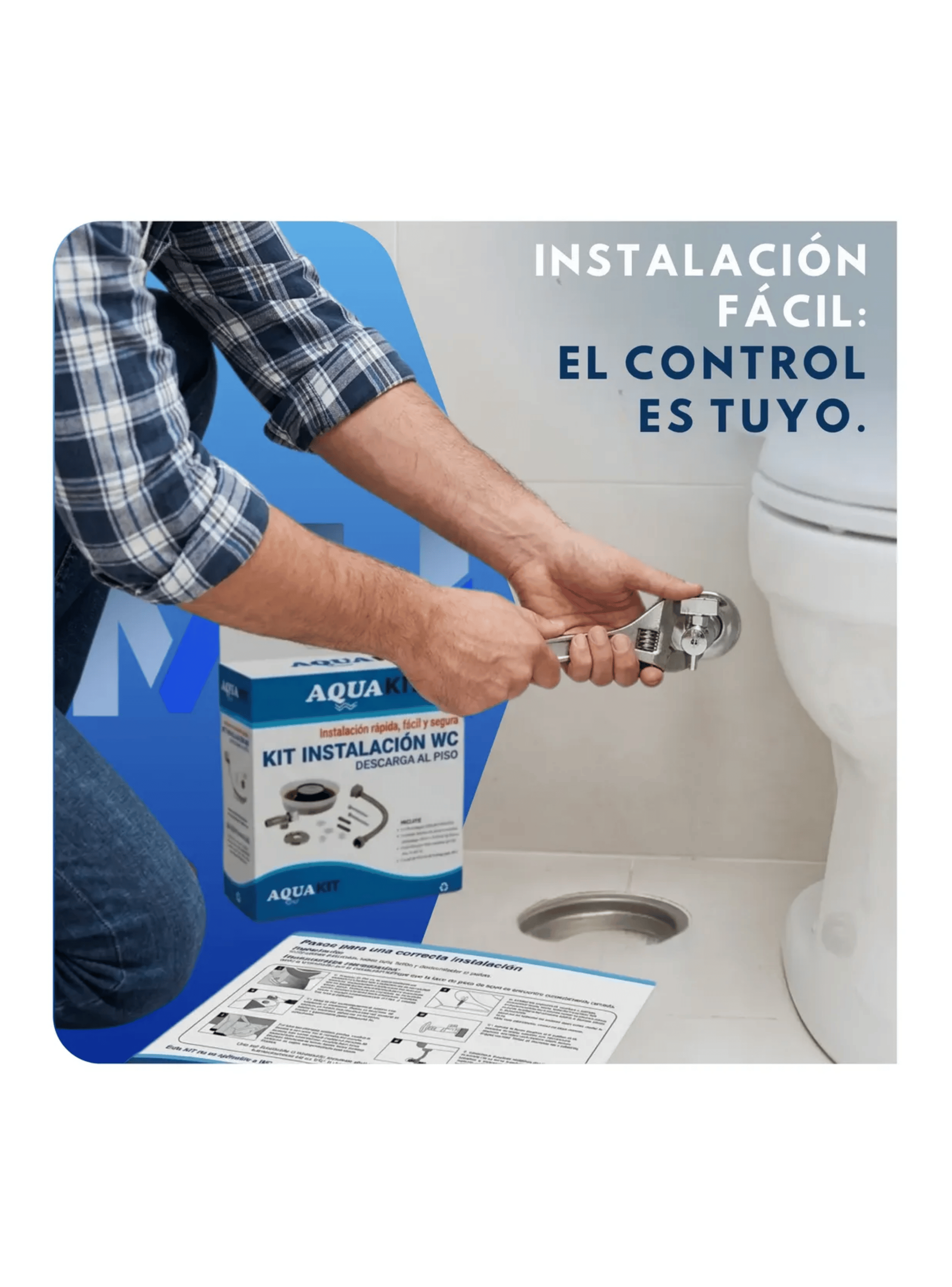 Kit Instalacion Wc Descarga Al Piso Aquakit Con Sello Pernos-5