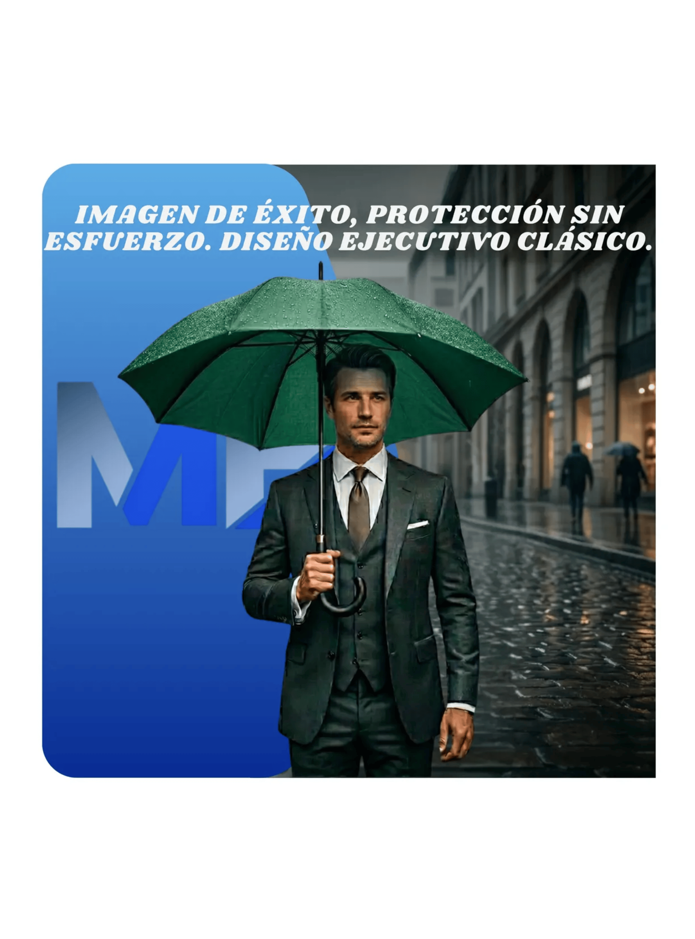 Paraguas Ejecutivo Automatico 100cm Proteccion Uv Reforzado Verde-2
