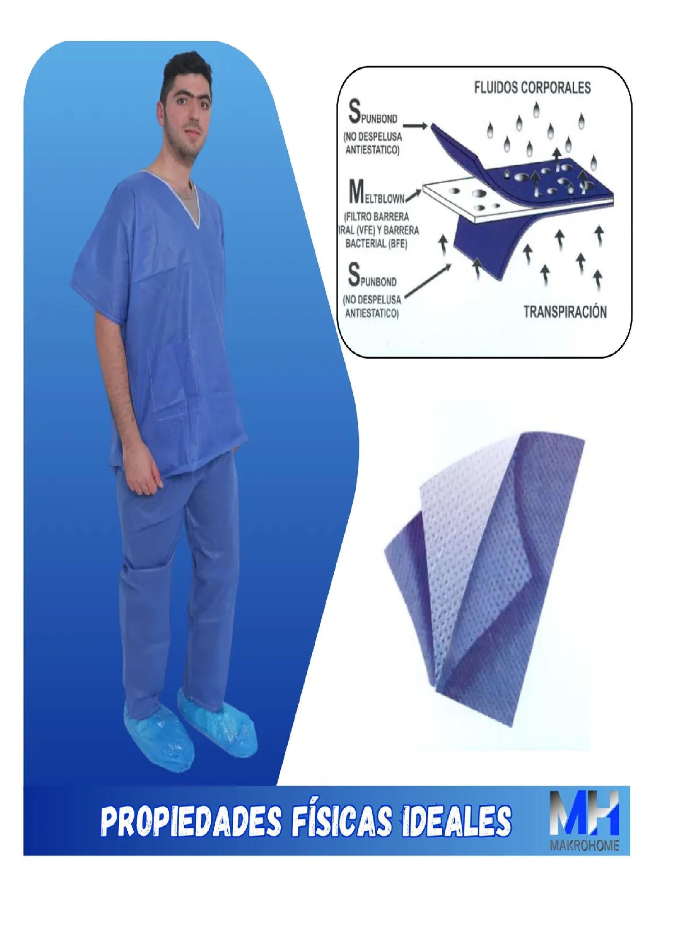 Traje Medico Desechable Ambo Sms Camisa + Pantalon-3