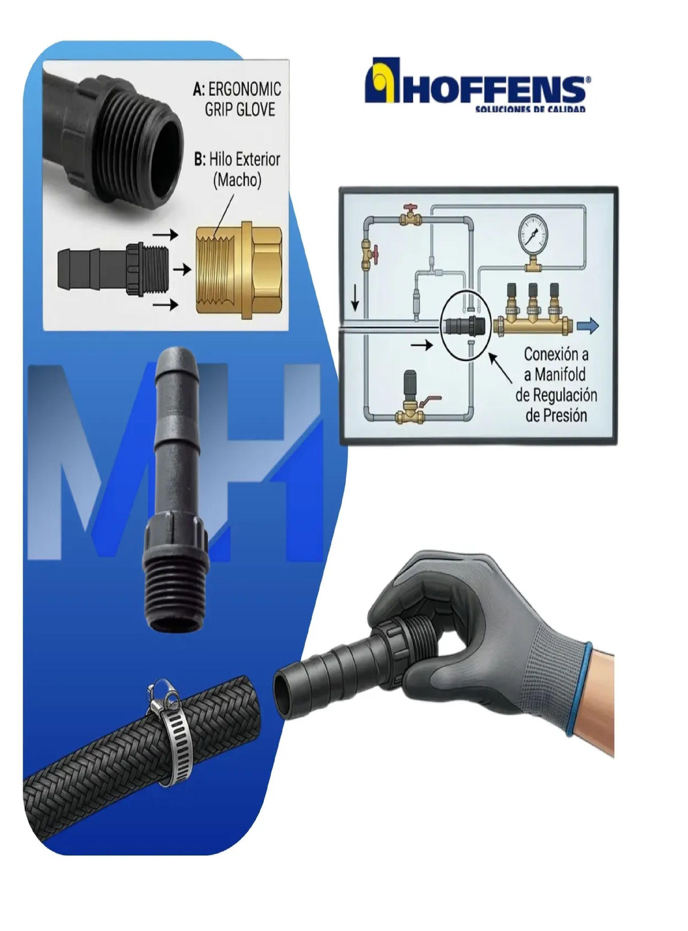 Pack 10 Terminal He 1/2 Pulgada Plansa Riego Polipropileno-1
