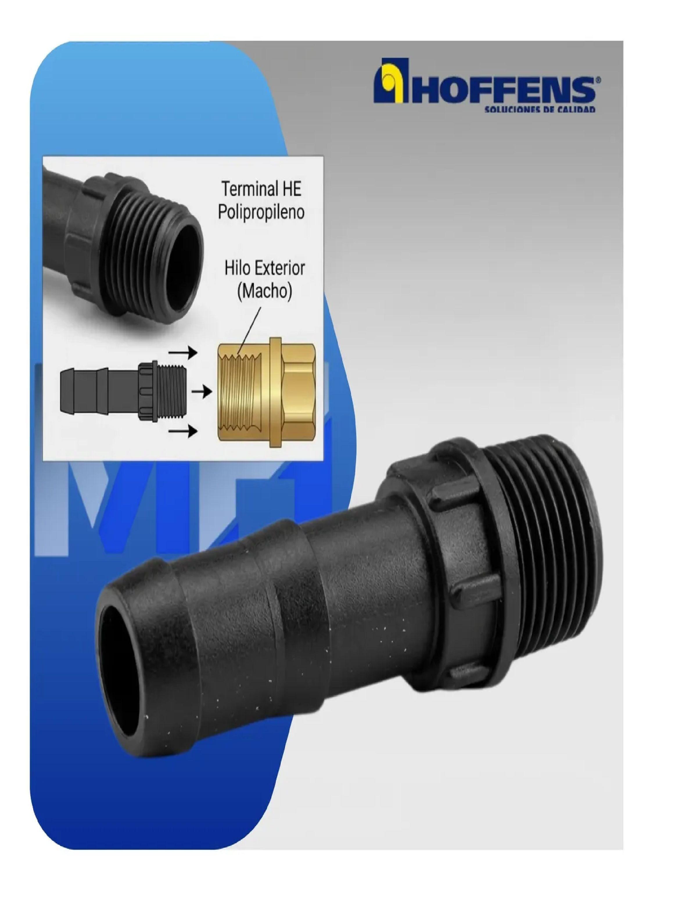 Pack 10 Terminal He 1/2 Pulgada Plansa Riego Polipropileno-2