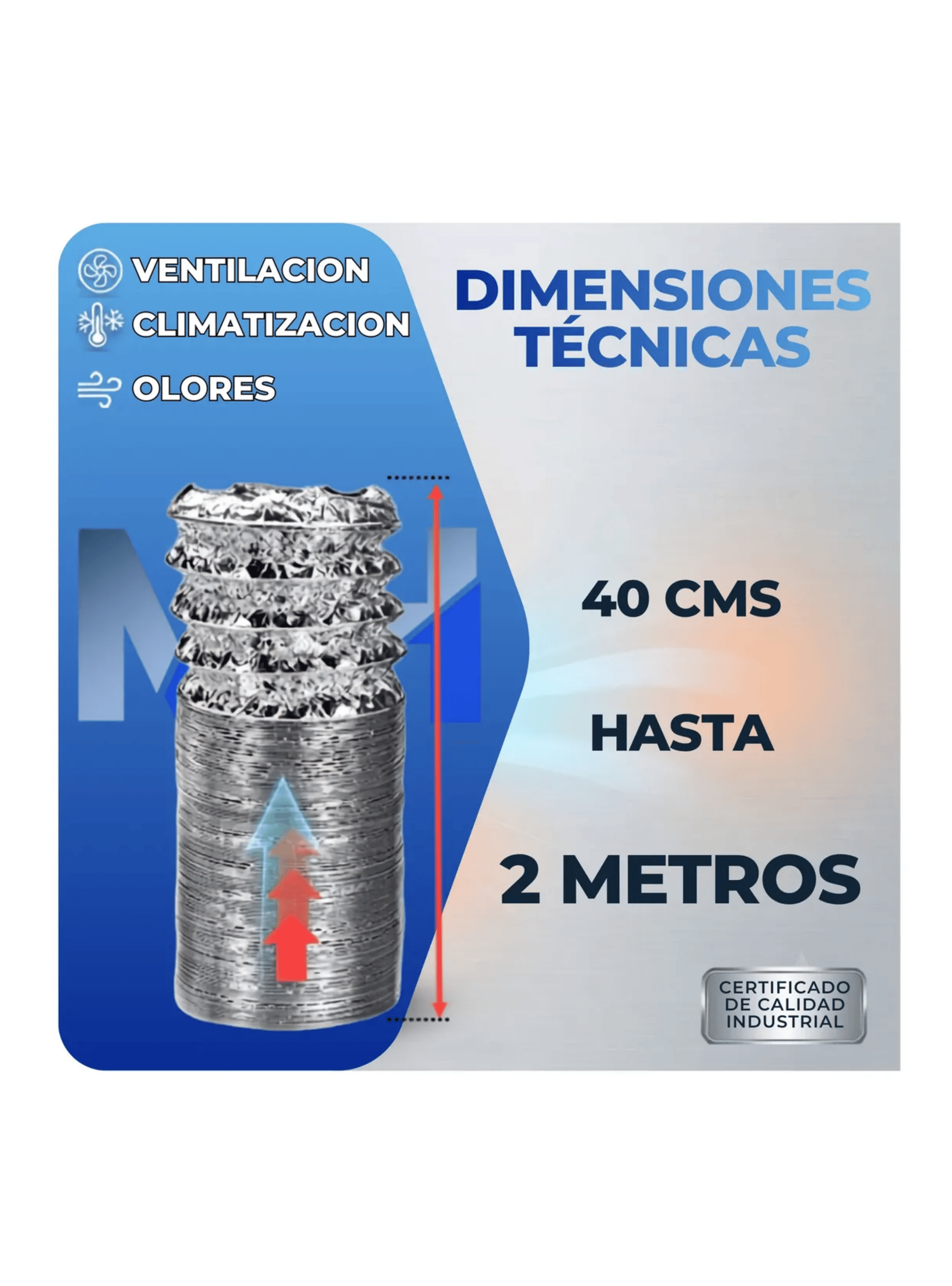 Kit Ducto Flexible Aluminio 4 PuLG 2 Abrazaderas Inoxcrome-5