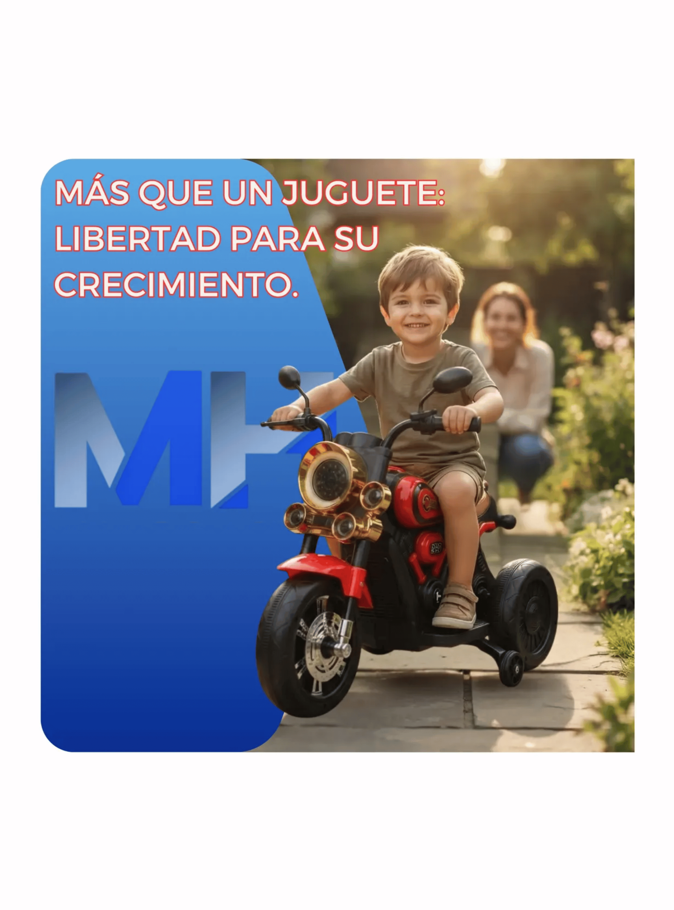 Moto Electrica Infantil 3 Ruedas Estilo Chopper Bateria-4