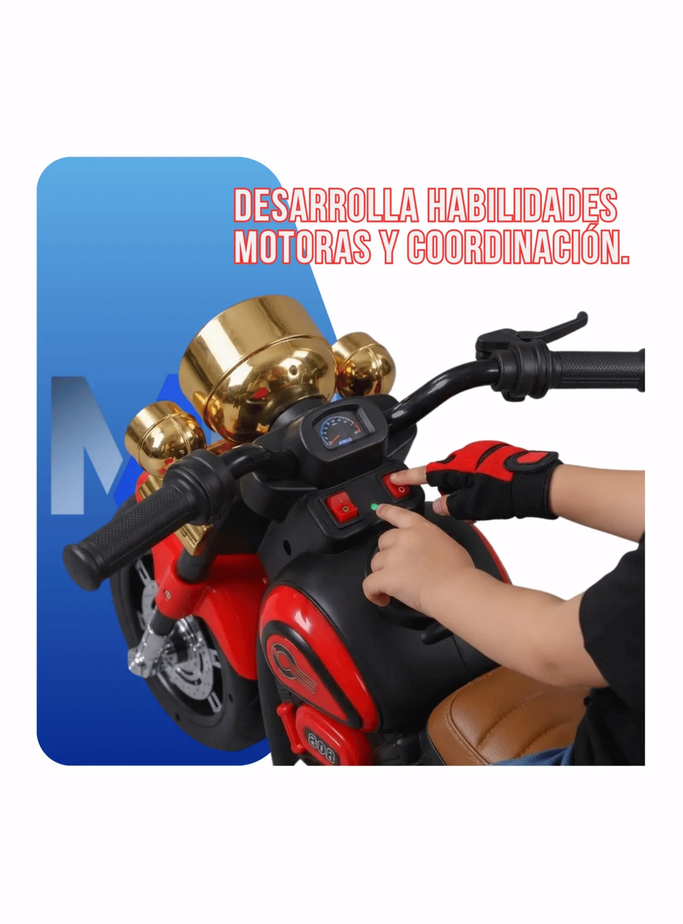 Moto Electrica Infantil 3 Ruedas Estilo Chopper Bateria-6