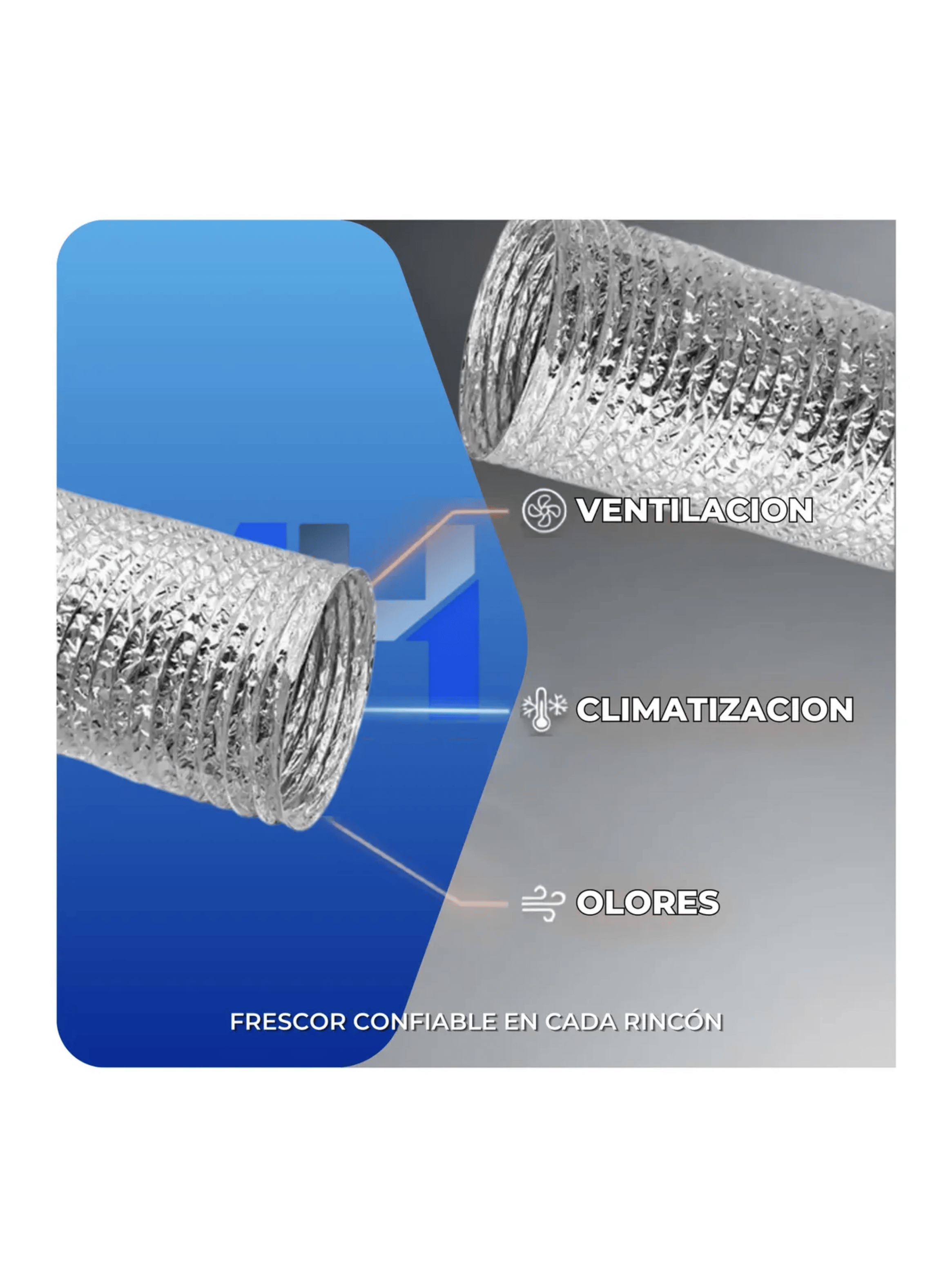 Ducto Tubo Flexible De Aluminio Para Ventilaci n 5 X 1 Mts-3