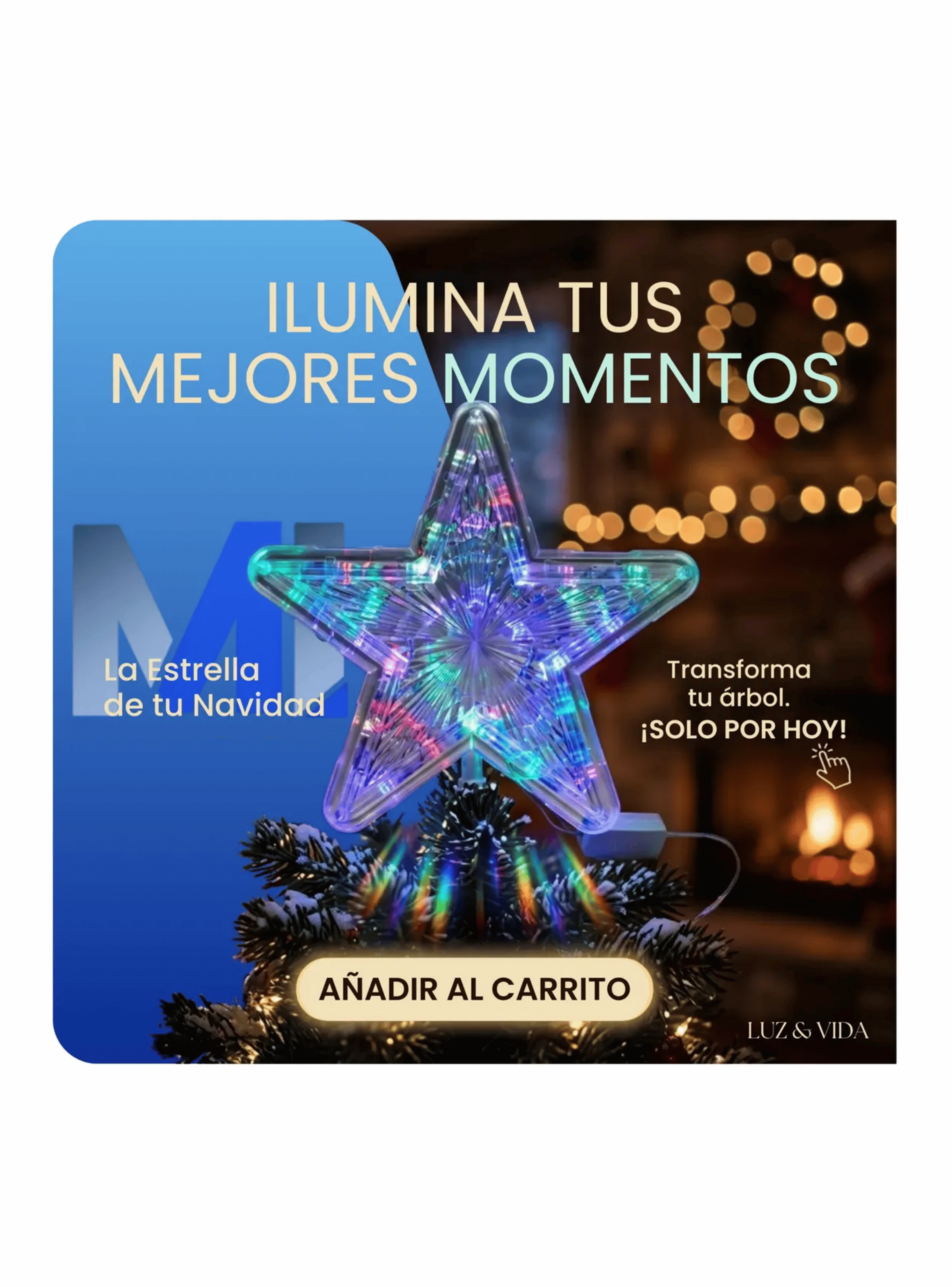 Estrella Para rbol De Navidad Luminosa Led 15 23cm enchufe-2