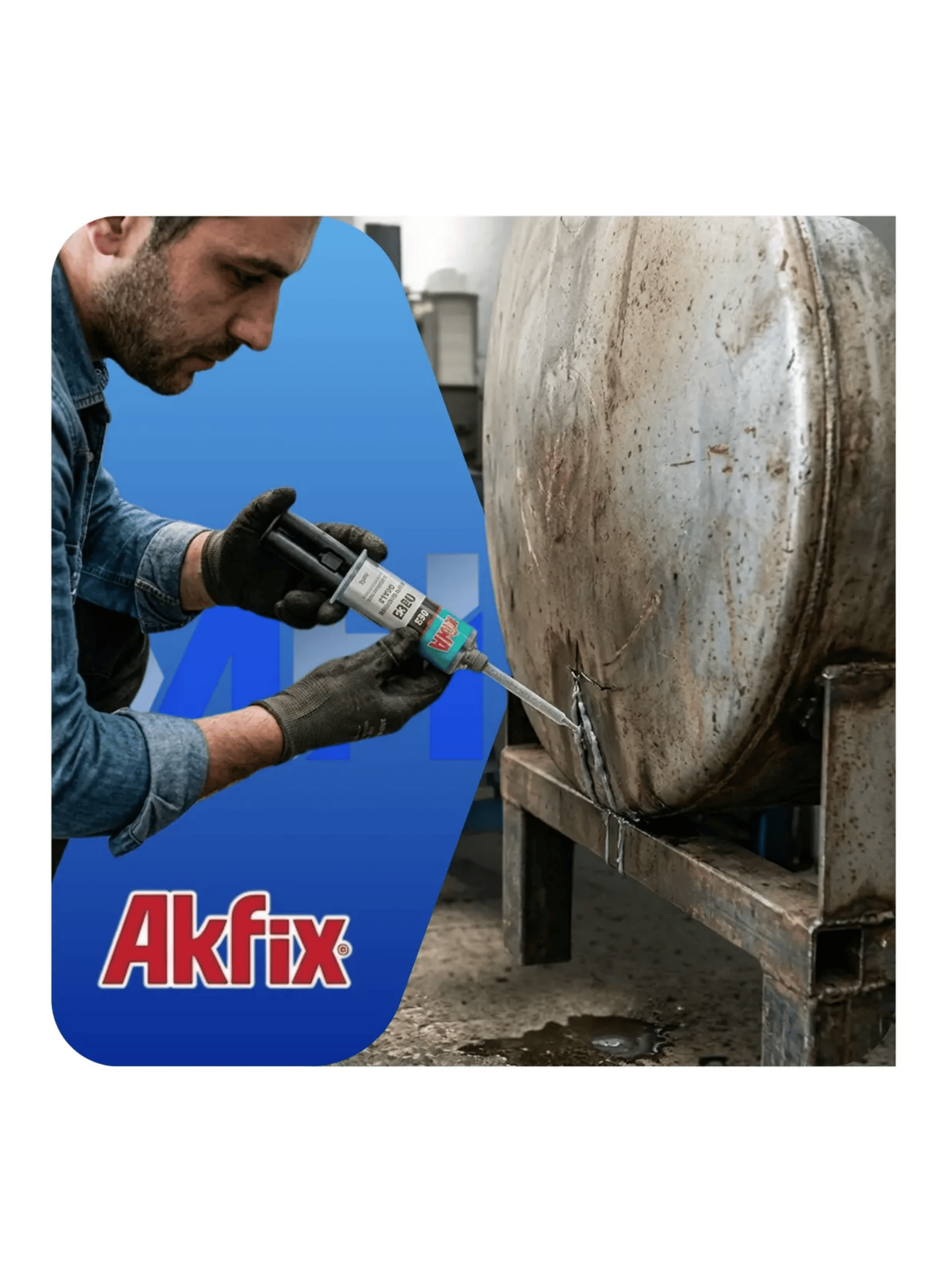 Adhesivo Epoxi Acero Akfix E350 Jeringa 25ml Soldadura Frio Gris-4