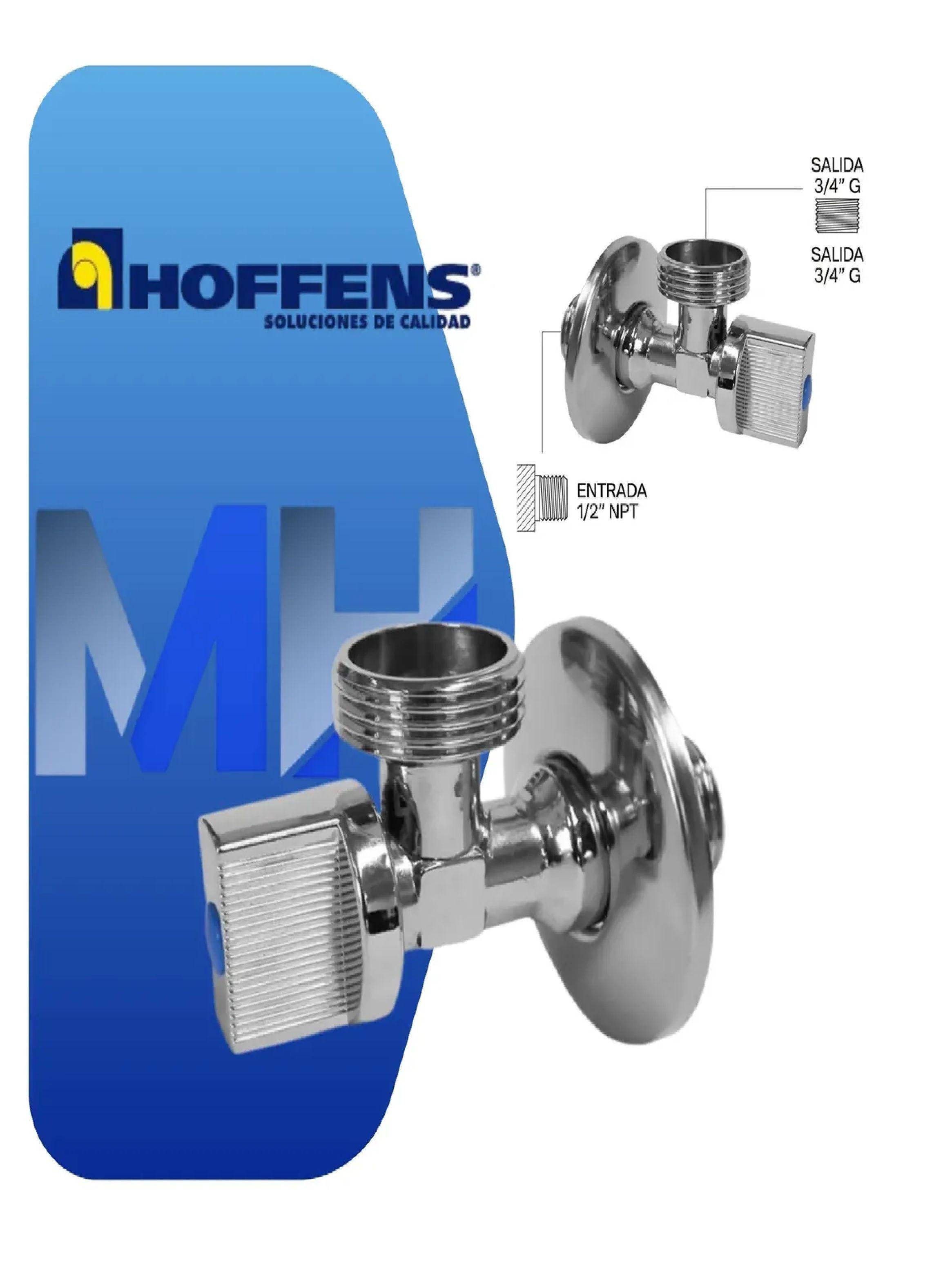 Llave Angular Lavadora 1/2 X 3/4 He Bronce Cromado Hoffens-2