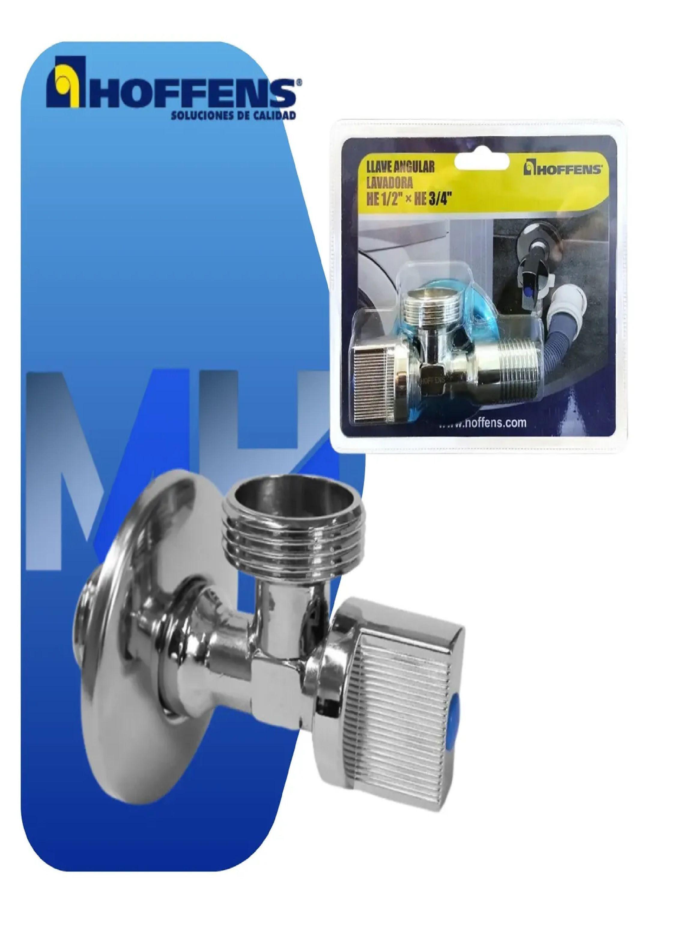 Llave Angular Lavadora 1/2 X 3/4 He Bronce Cromado Hoffens-3