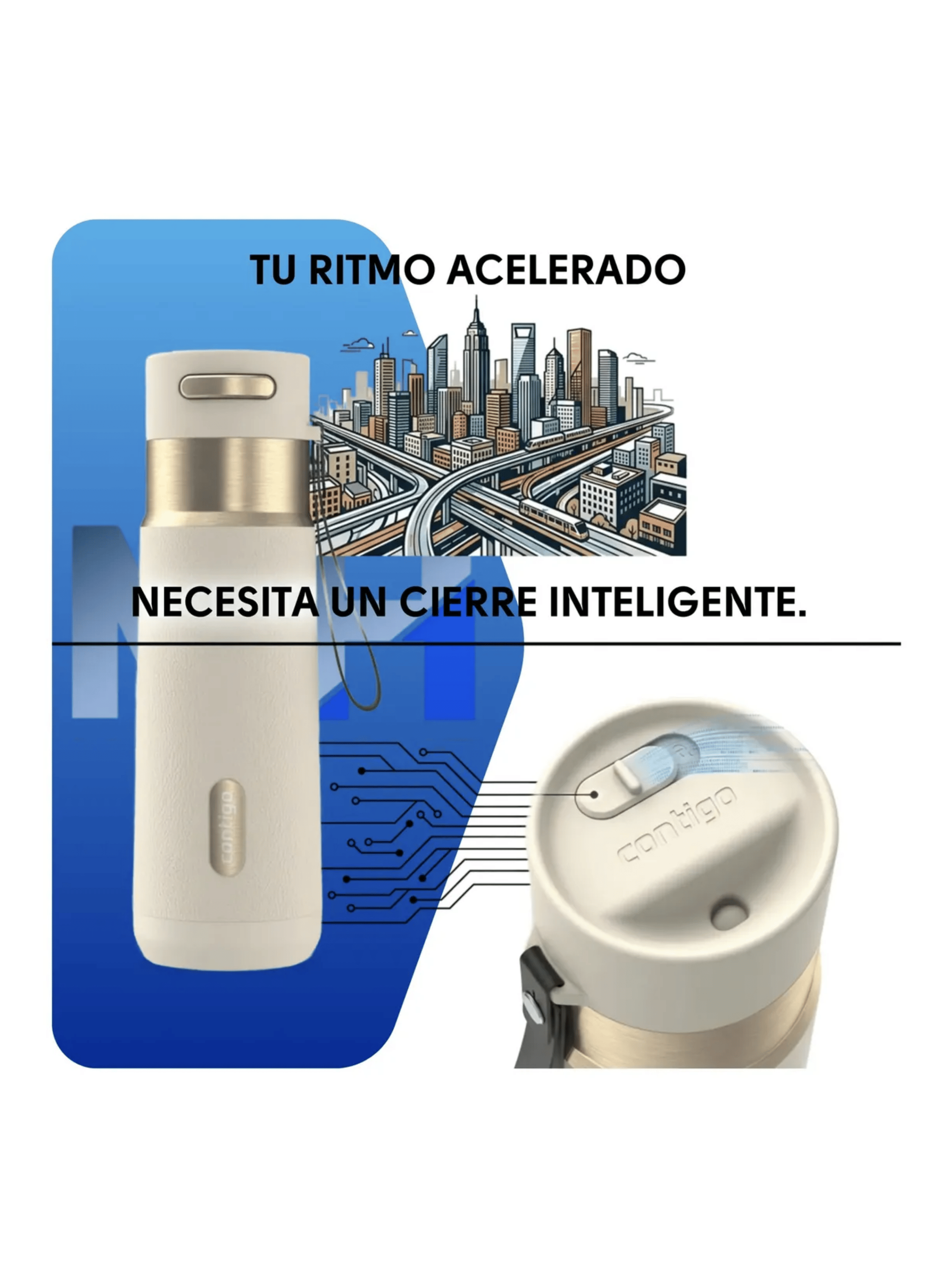 Contigo Vaso Termico Autoseal 473ml Blanco y Dorado-4