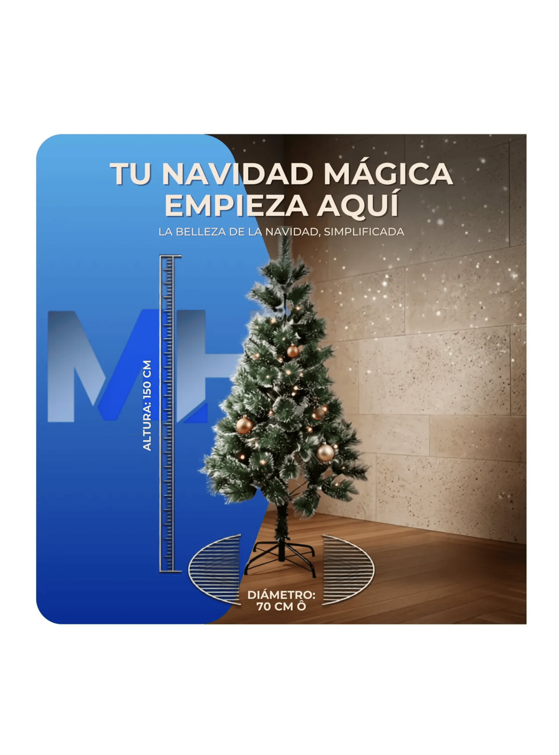 Arbol De Navidad Nevado 150 Cm 1 5 Metros Base Metalica-3
