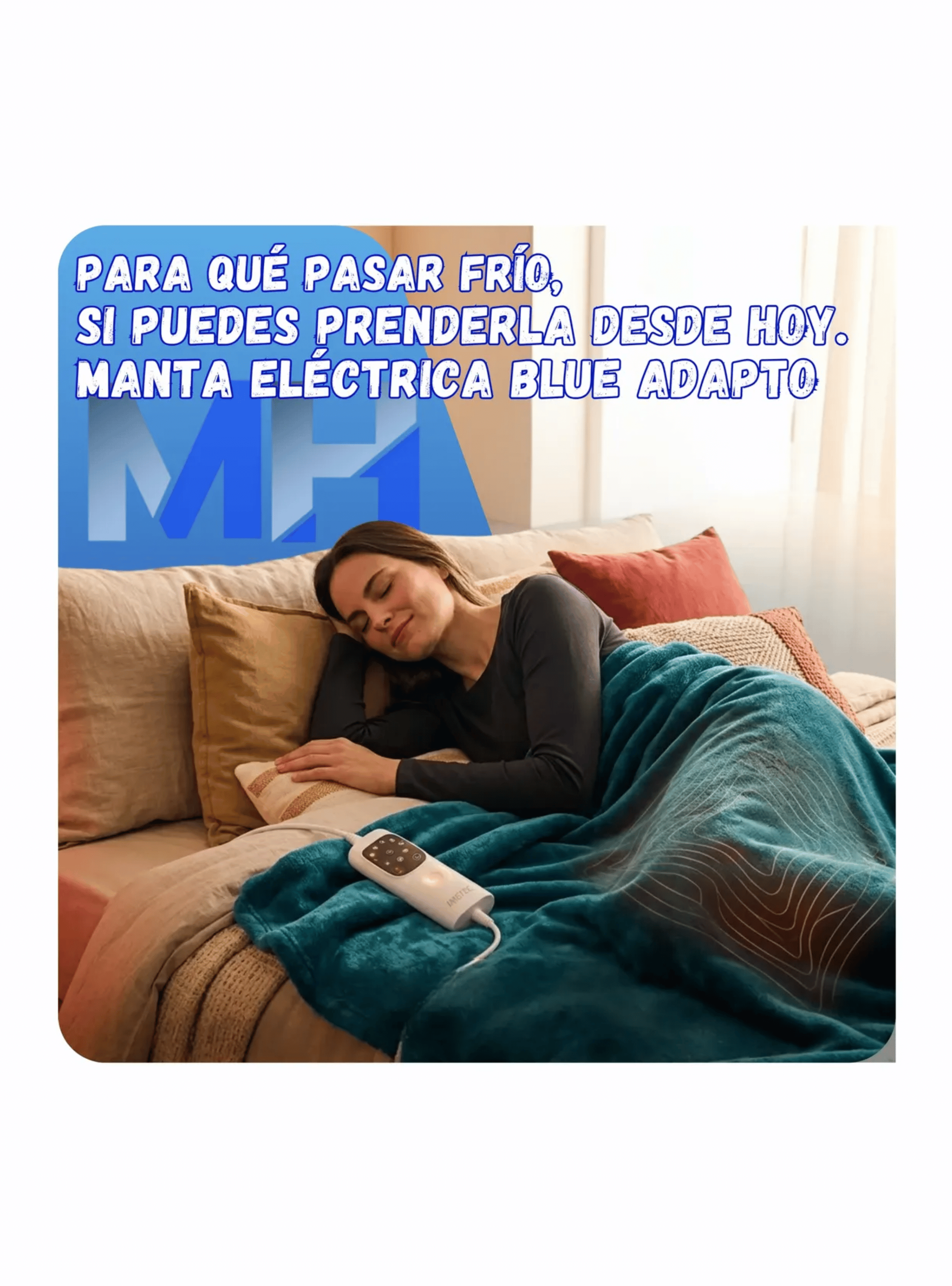 Manta Electrica Scaldasonno Blue Adapto 160x120 Cm Azul-2