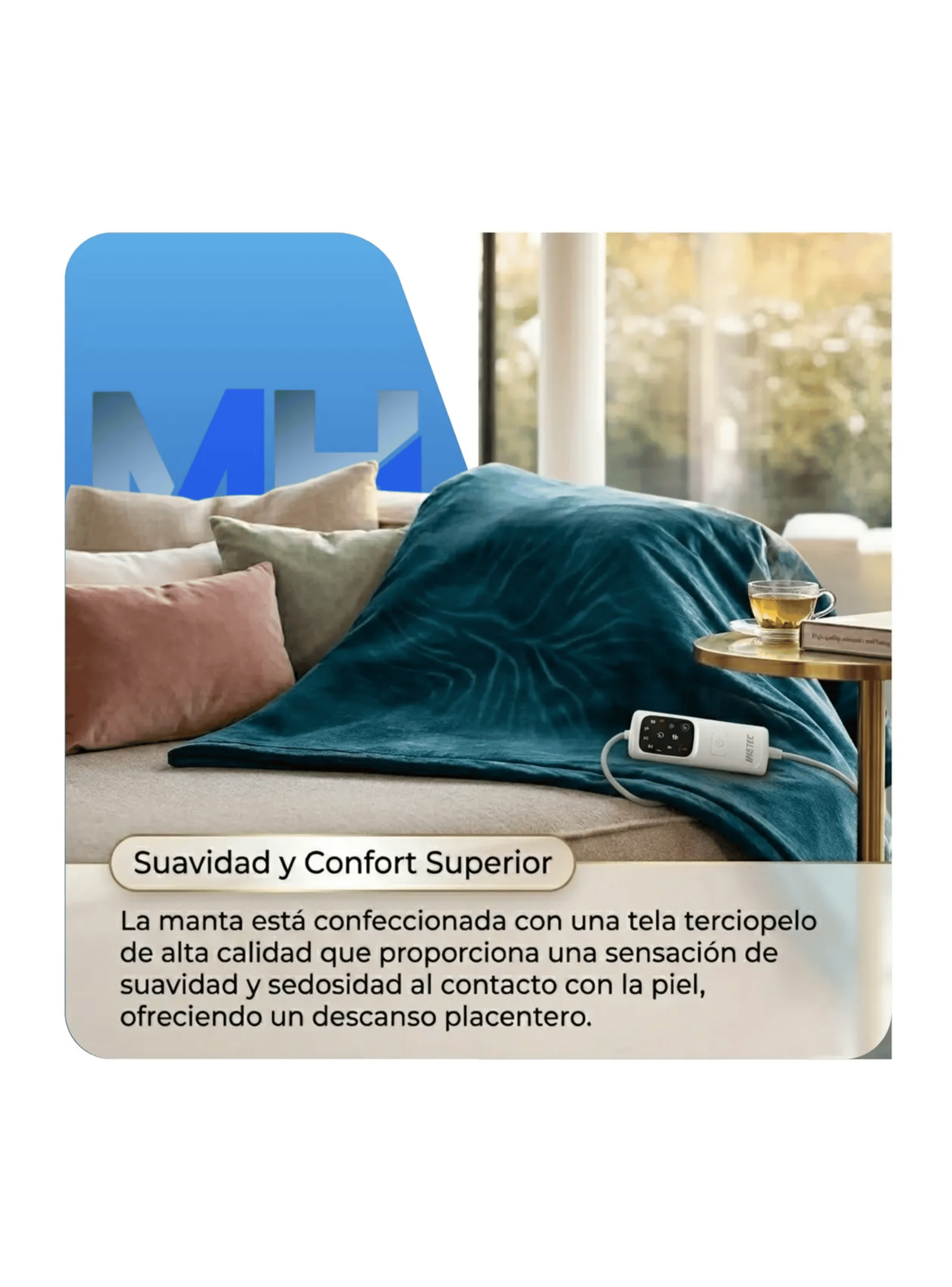 Manta Electrica Scaldasonno Blue Adapto 160x120 Cm Azul-4