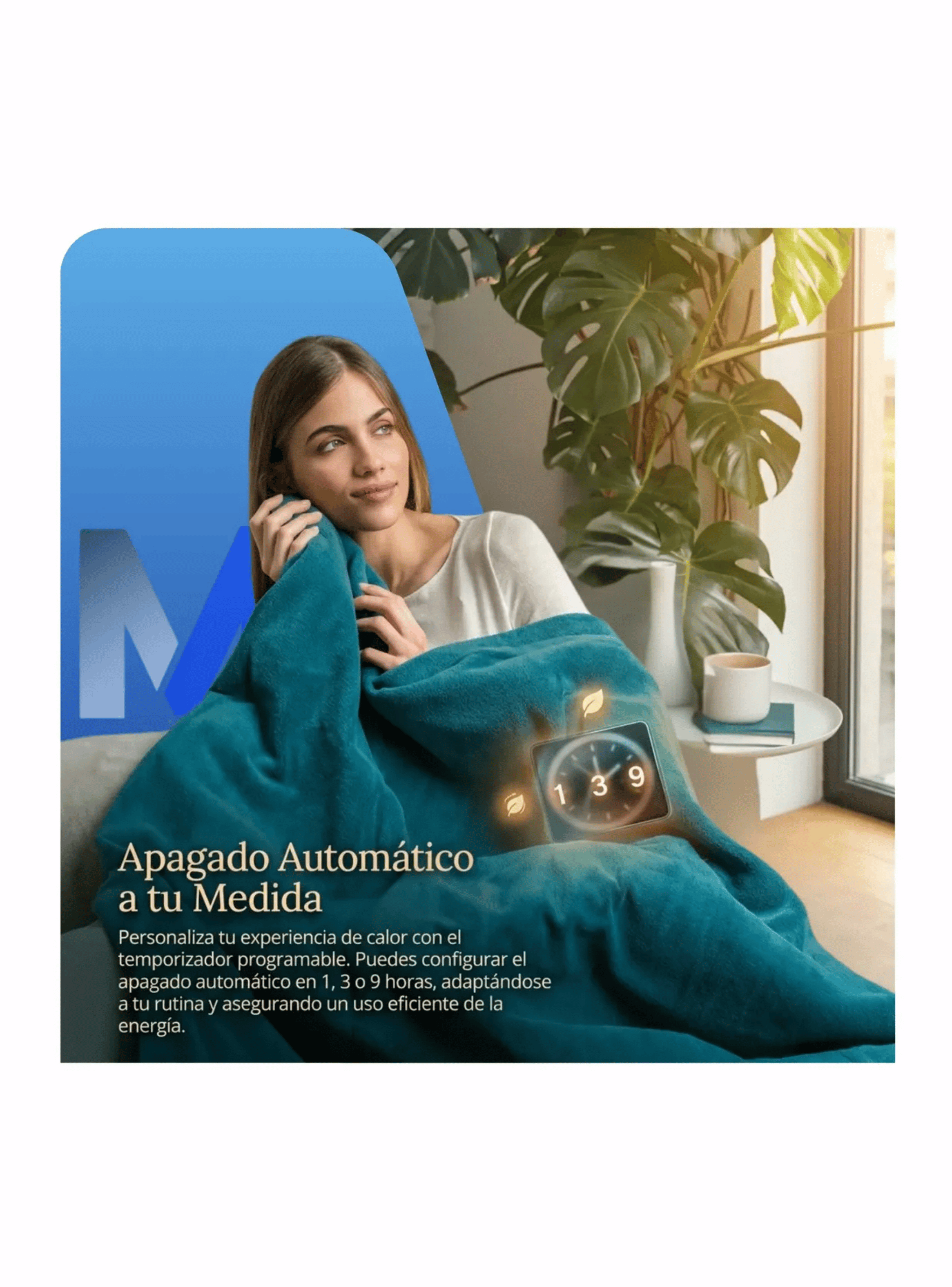 Manta Electrica Scaldasonno Blue Adapto 160x120 Cm Azul-5