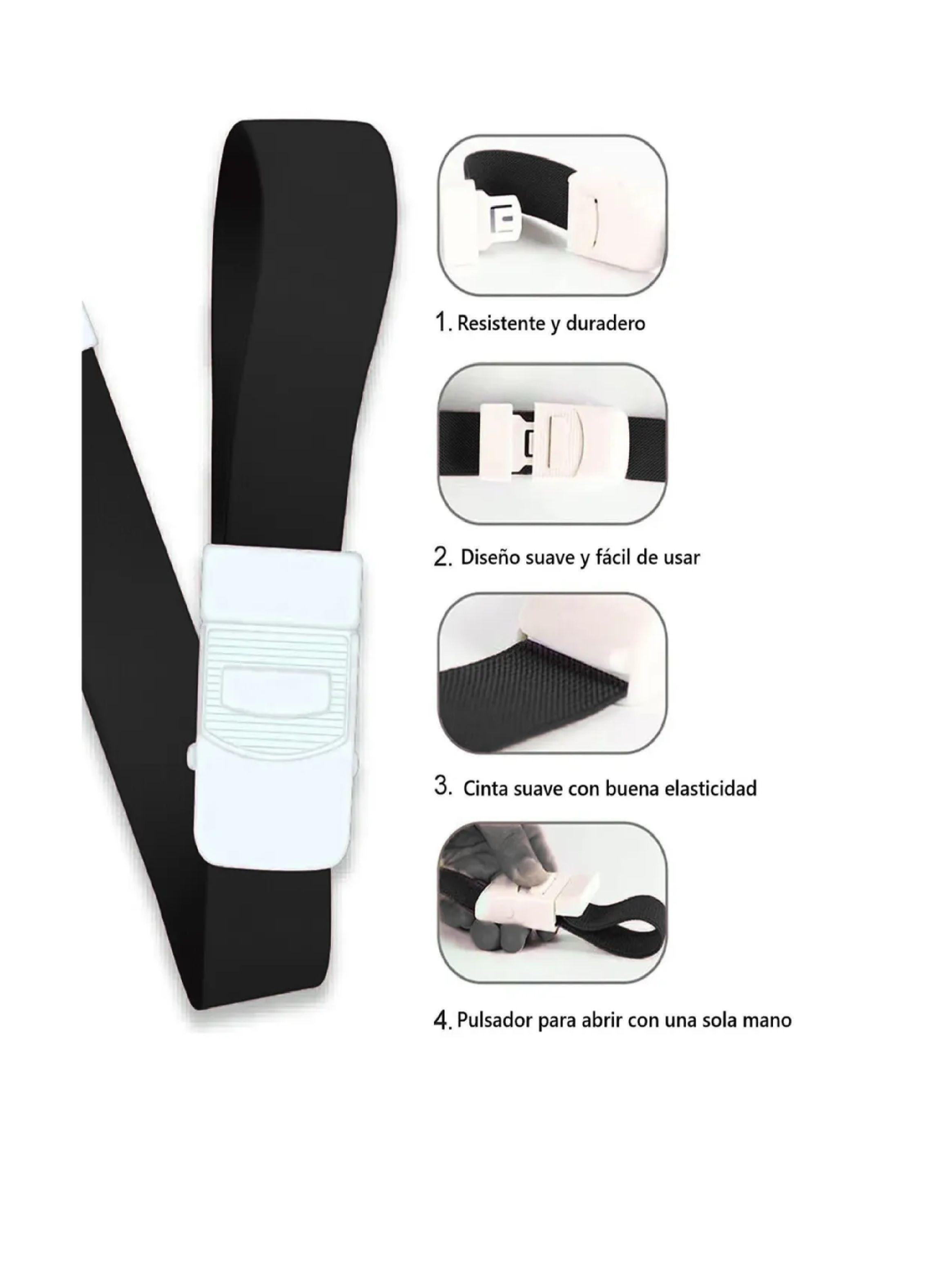 Torniquete Ligadura Elastico Hebilla Medicas Negro 2 Unid-4