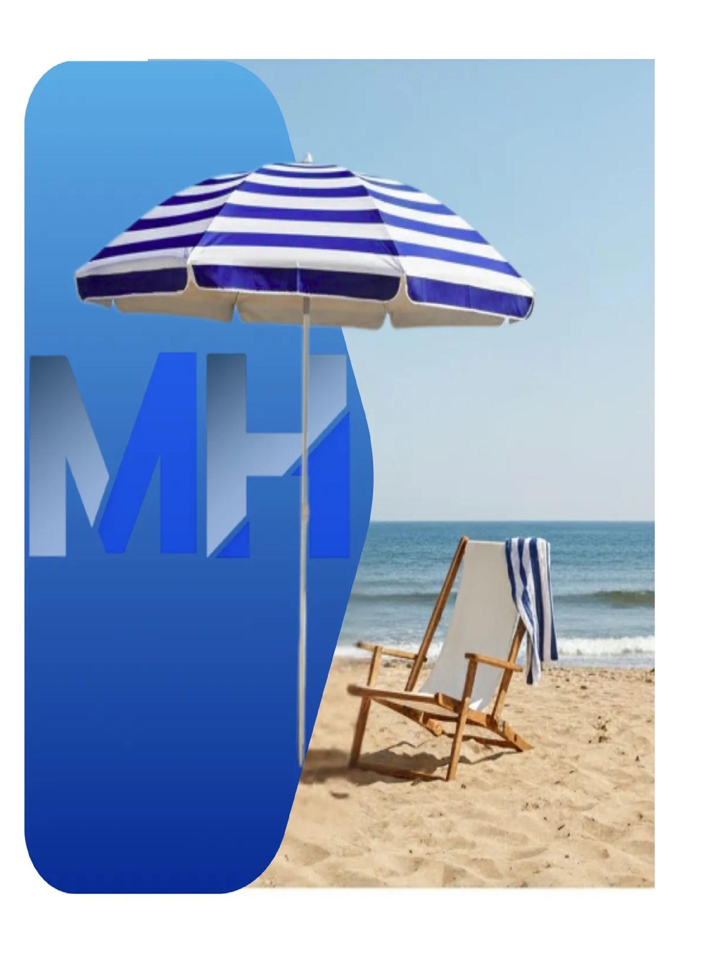 Quitasol Grande Para Playa A Raya Plegable Con Proteccion Uv-1