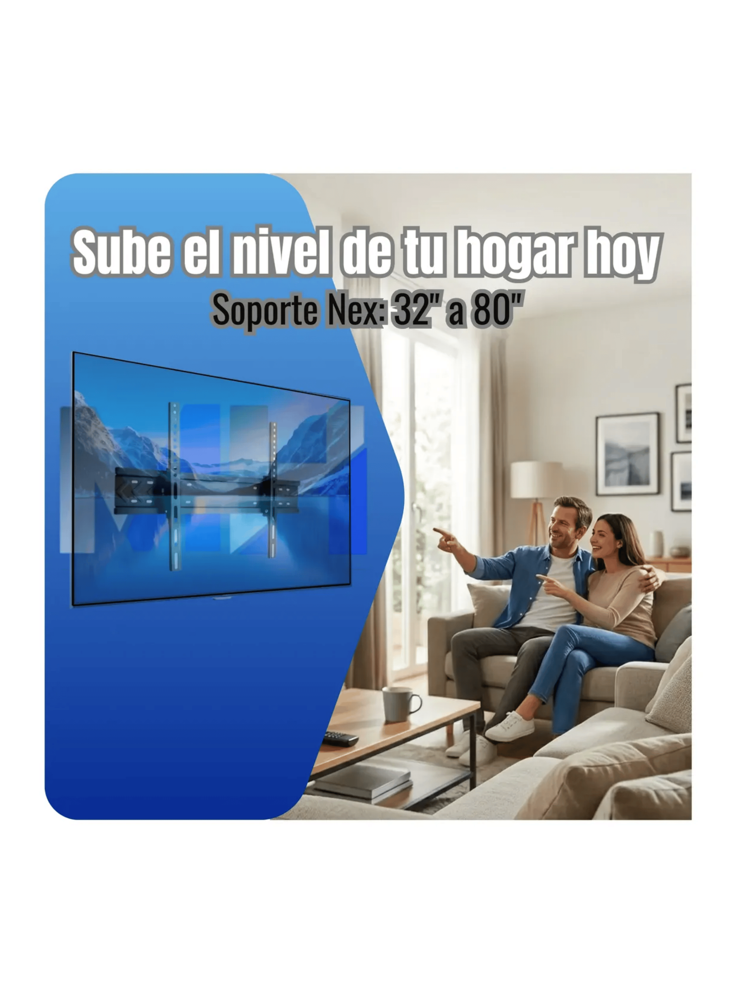 Soporte Tv 32 A 80 Pulgadas Nex Sop20197 n Inclinable 50kg-3