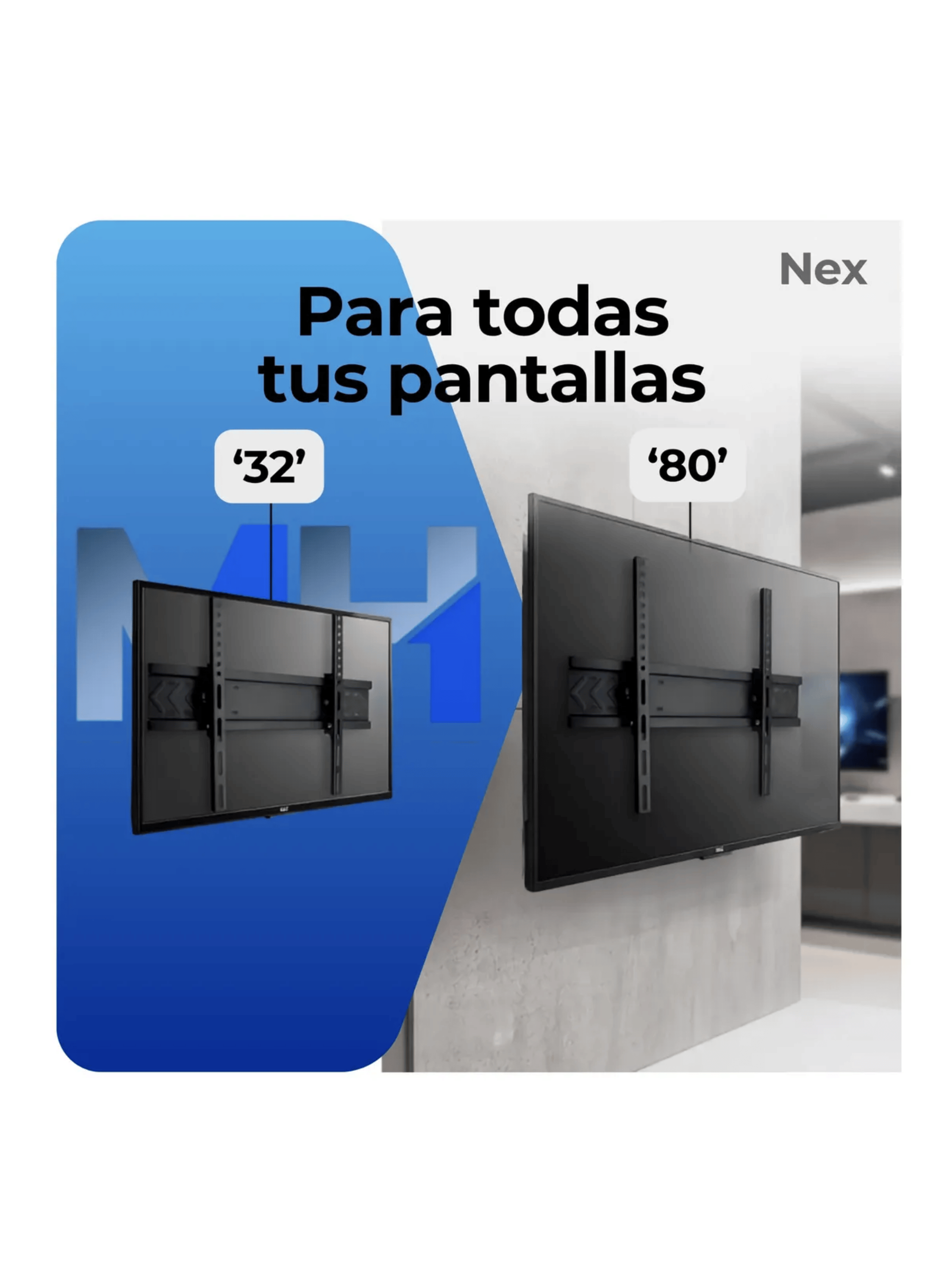 Soporte Tv 32 A 80 Pulgadas Nex Sop20197 n Inclinable 50kg-6