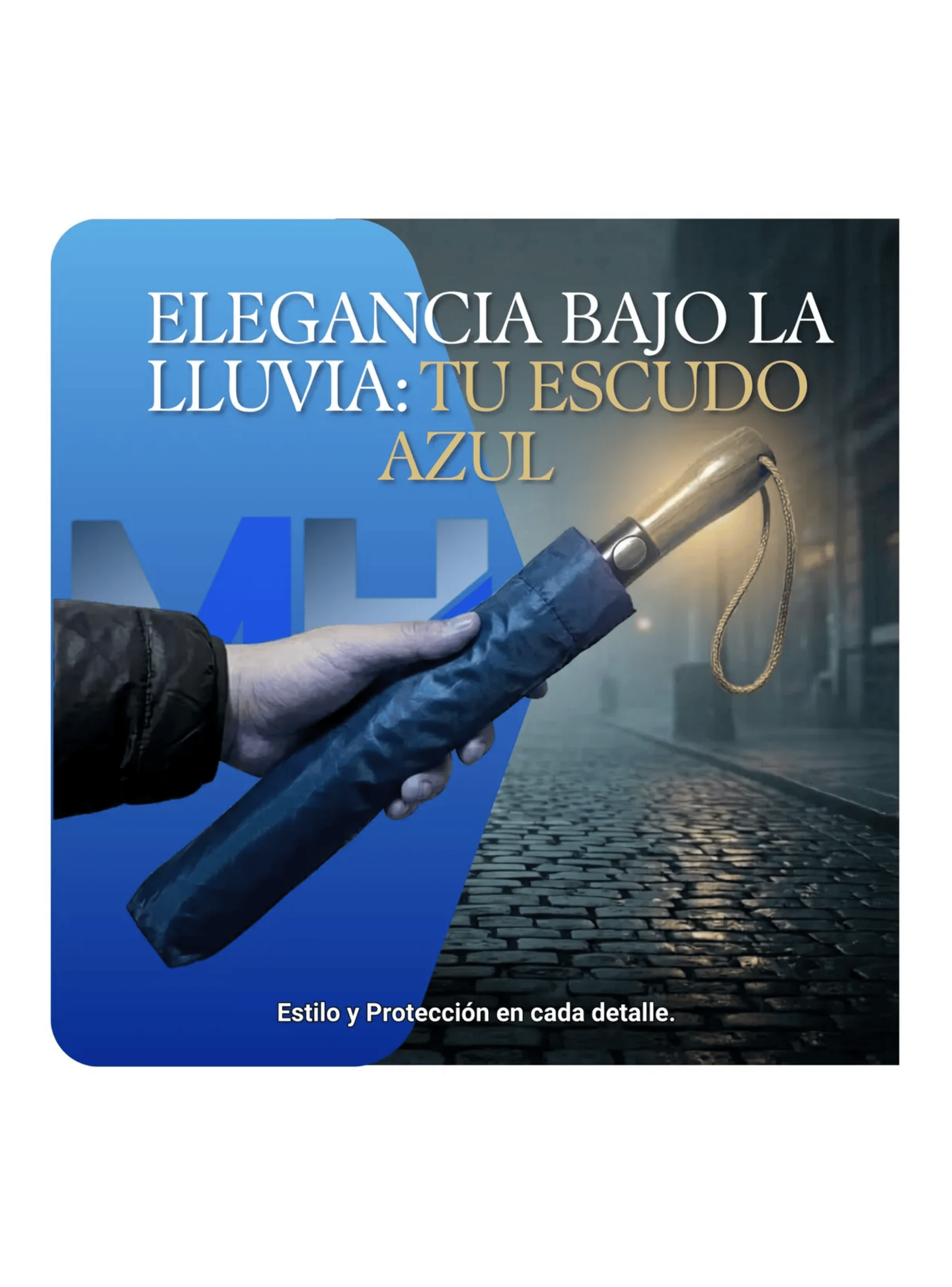 Paraguas Plegable Autom tico 120cm Reforzado Funda Premium AZUL-2