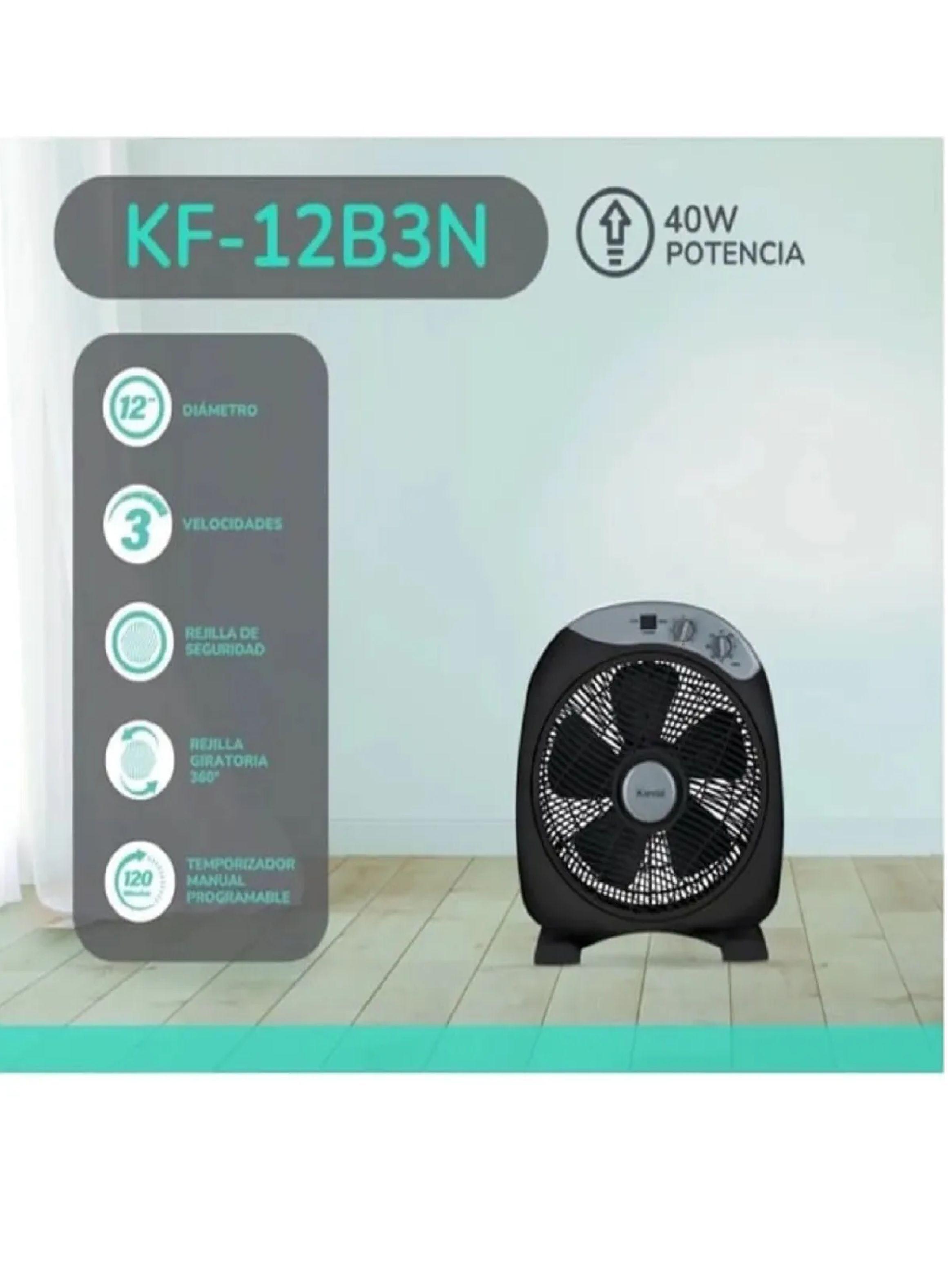 Ventilador Kendal Box 12 Pulgadas Kf-12b3 Negro Con Timer-5