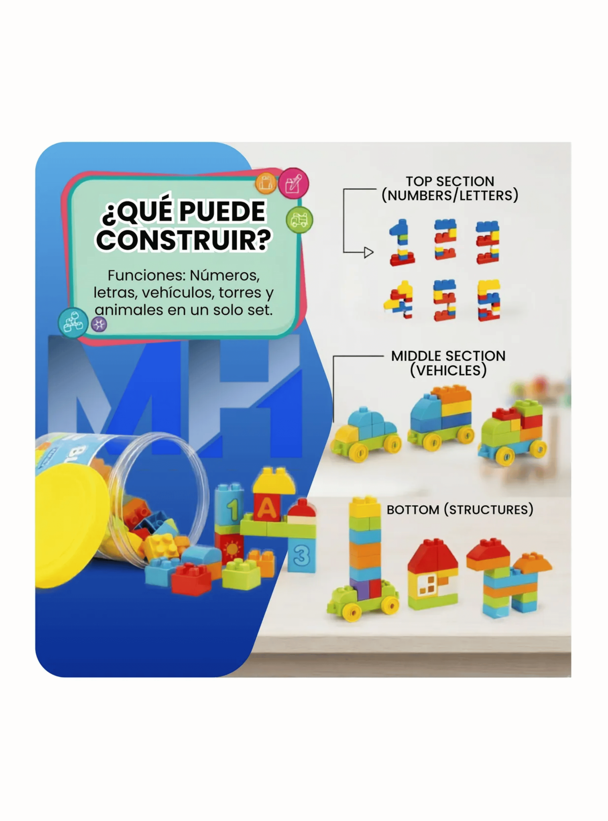 Bloques De Construccion Infantil En Balde Armatodo Didactico-5