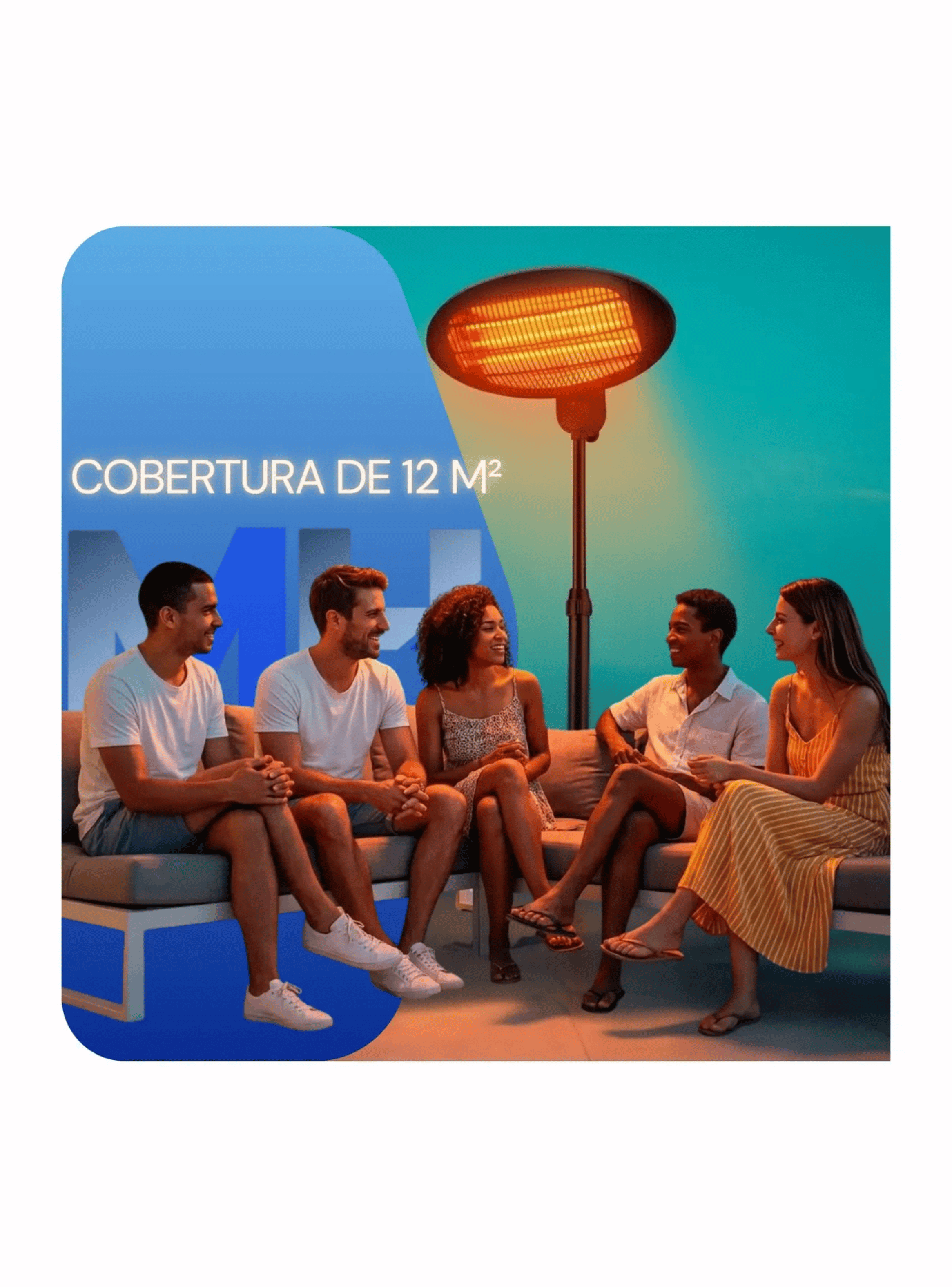 Estufa Terraza Pedestal Nex Cuarzo Infrarroja Exterior 1750w-5