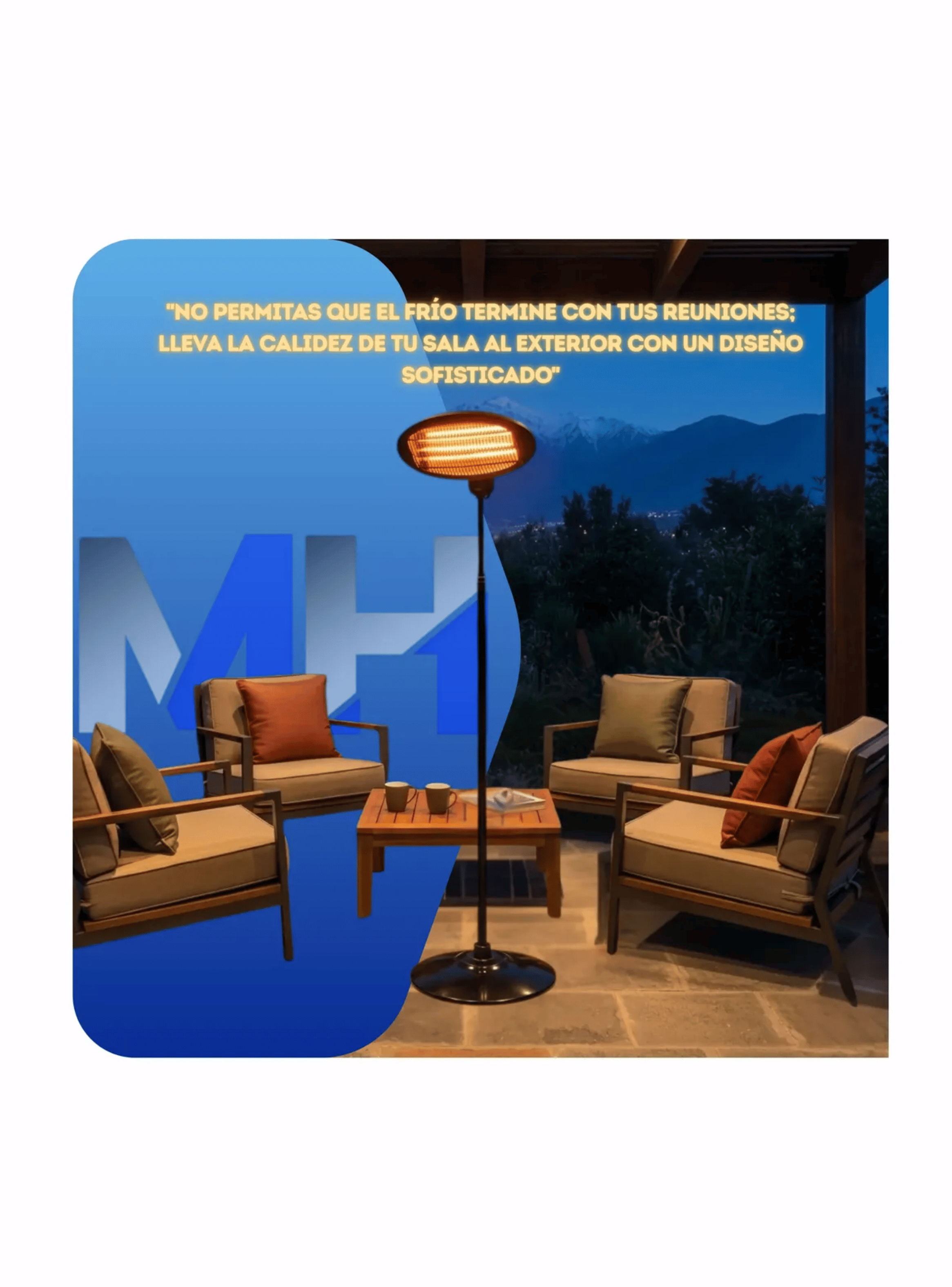Estufa Terraza Pedestal Nex Cuarzo Infrarroja Exterior 1750w-6