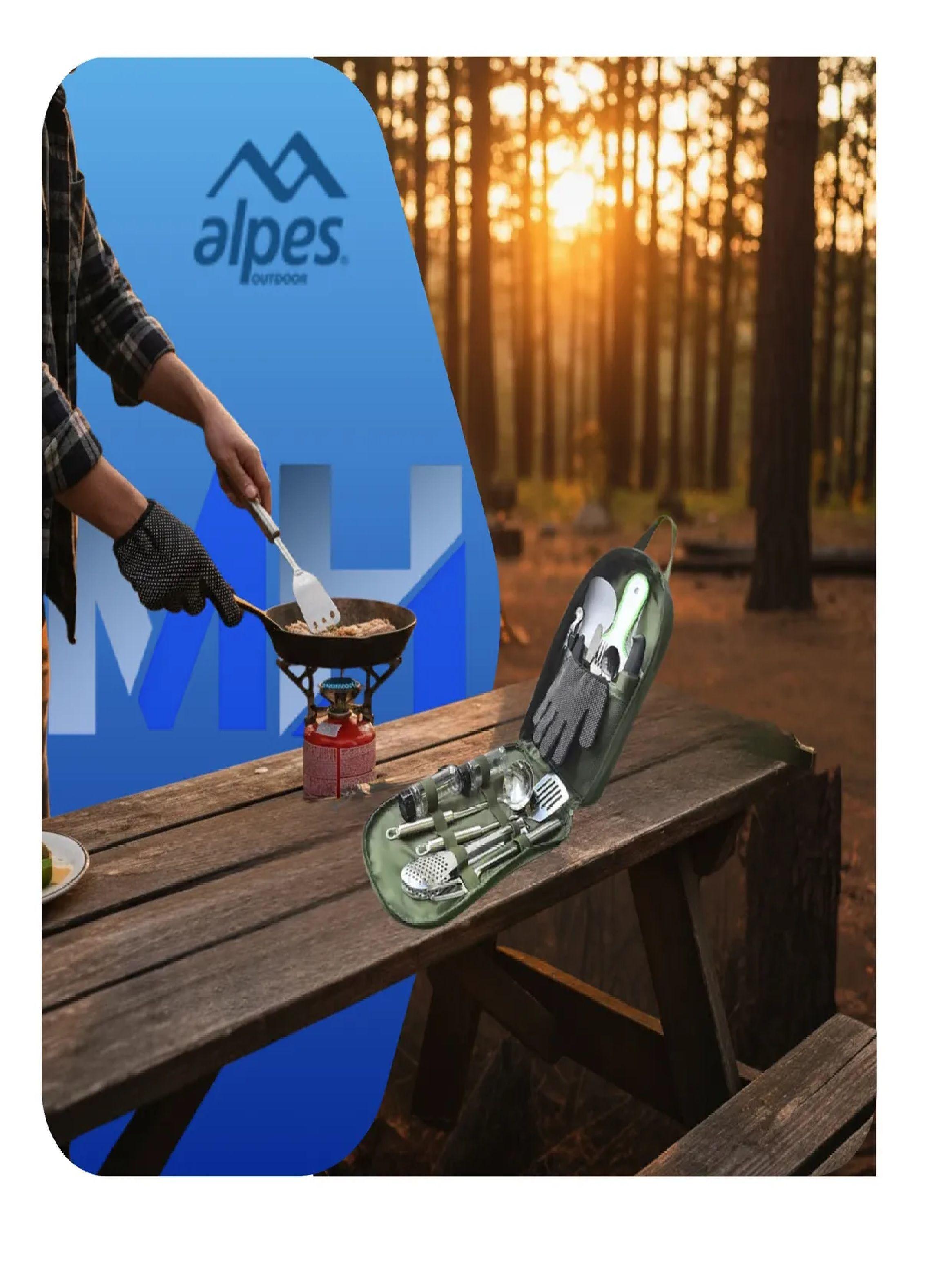 Kit Cocina Camping Alpes Utensilios Acero Inoxidable 0.7kg-2