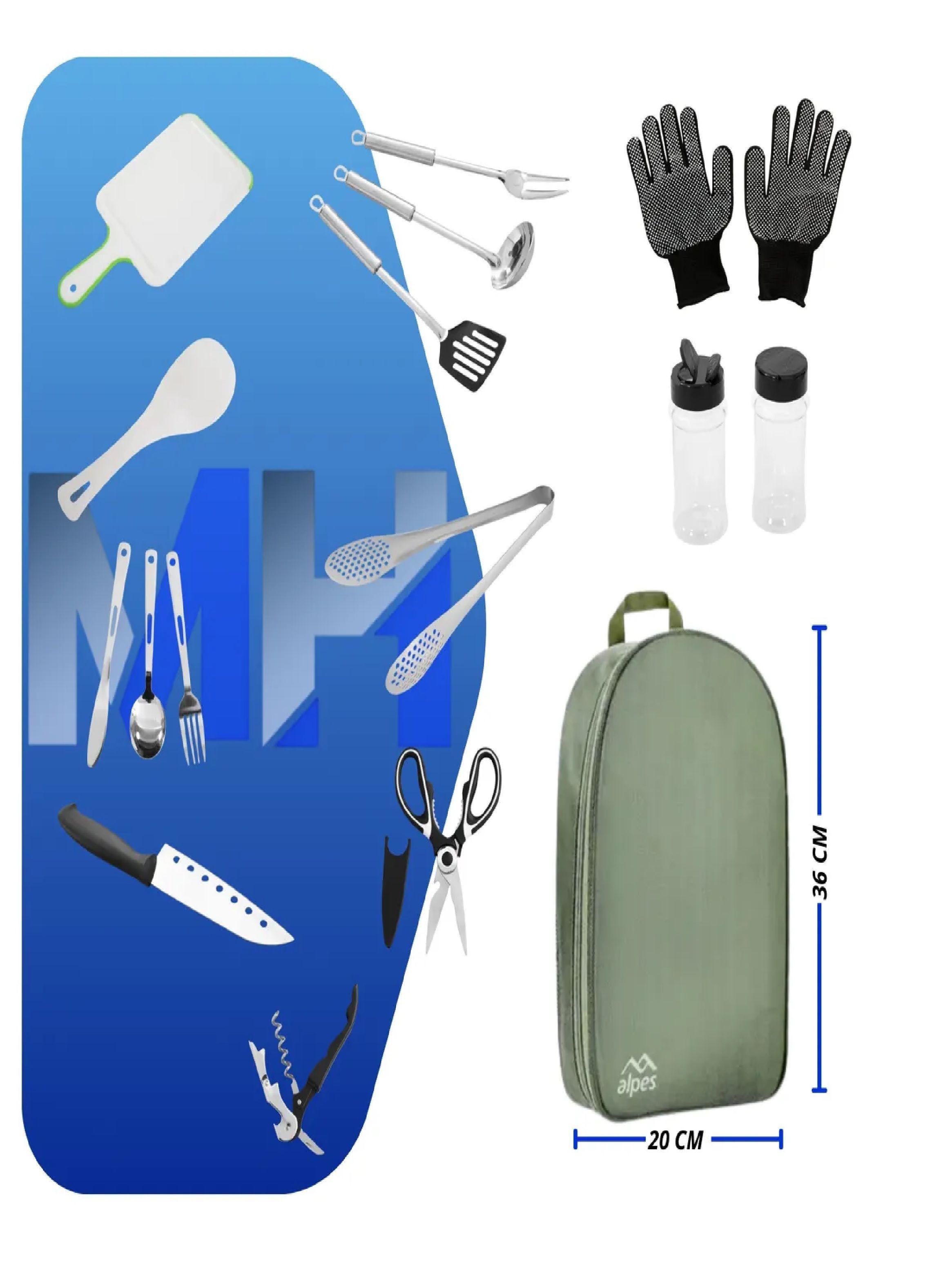 Kit Cocina Camping Alpes Utensilios Acero Inoxidable 0.7kg-3
