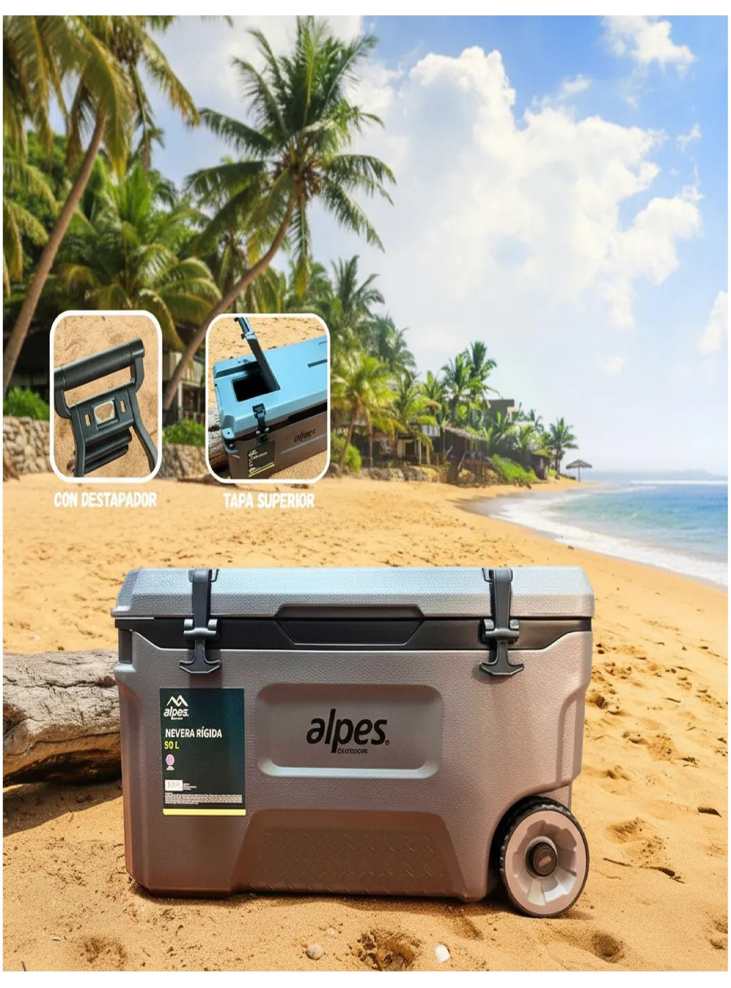Cooler Nevera Rigida Con Ruedas Alpes 50l Frescura Total-2