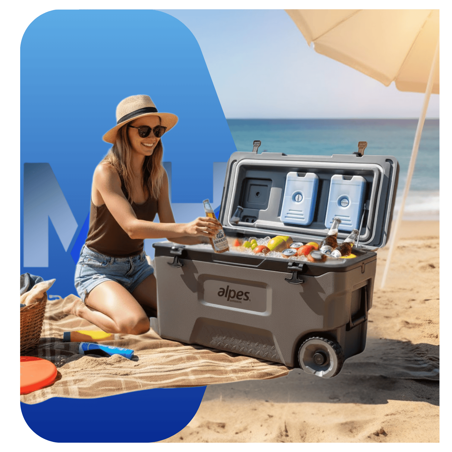 Cooler Nevera Rigida Con Ruedas Alpes 50l Frescura Total-4