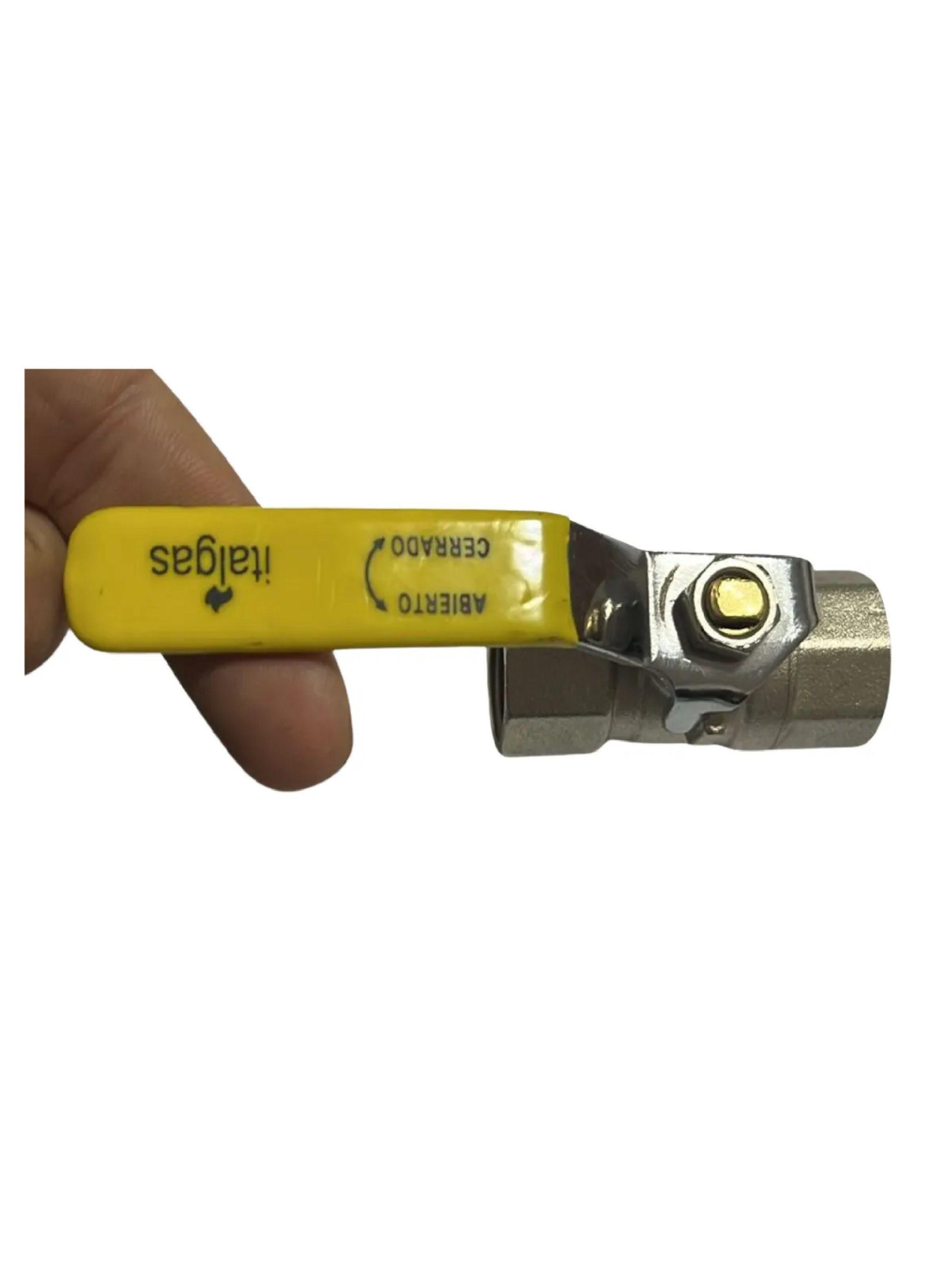 Llave De Paso Bola Bronce 1/2 X3 Amarilla Italgas Gas Y Agua-4