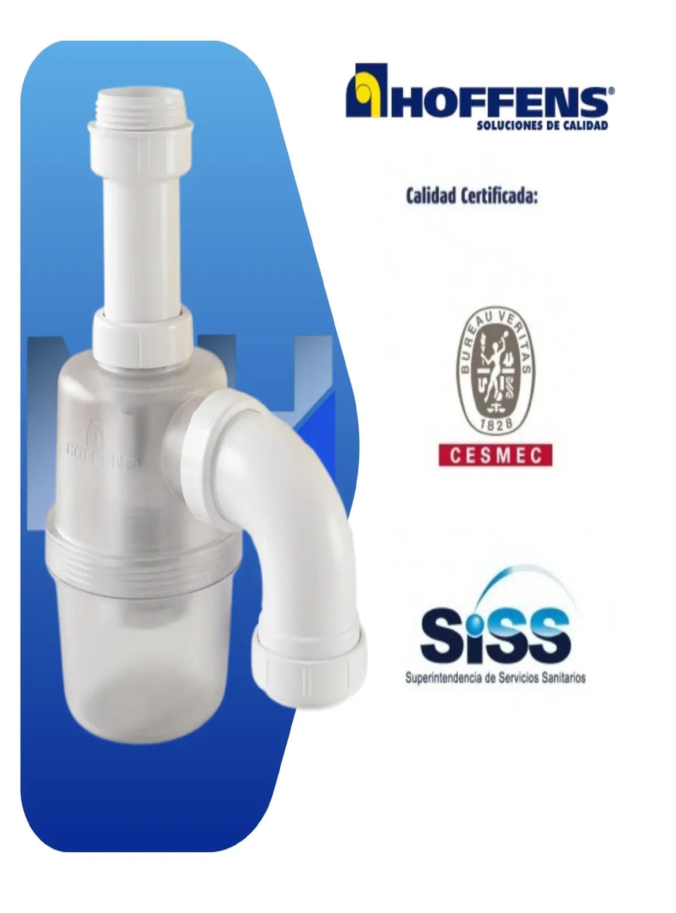 Sifon Lavaplatos Loa Transparente Salida Curva 1 1/2 Y 1 1/4-2