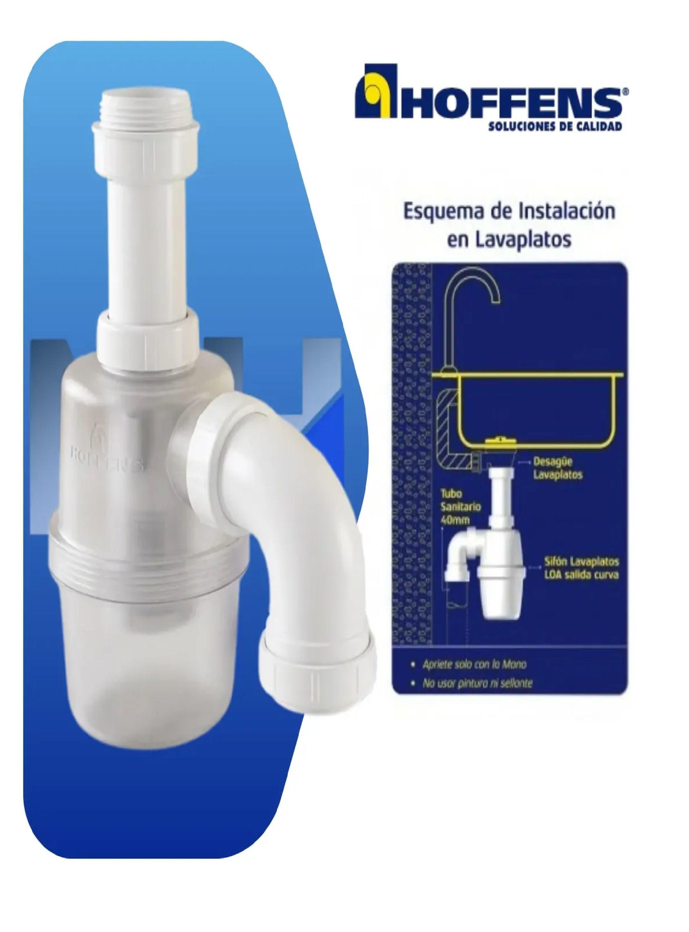 Sifon Lavaplatos Loa Transparente Salida Curva 1 1/2 Y 1 1/4-3