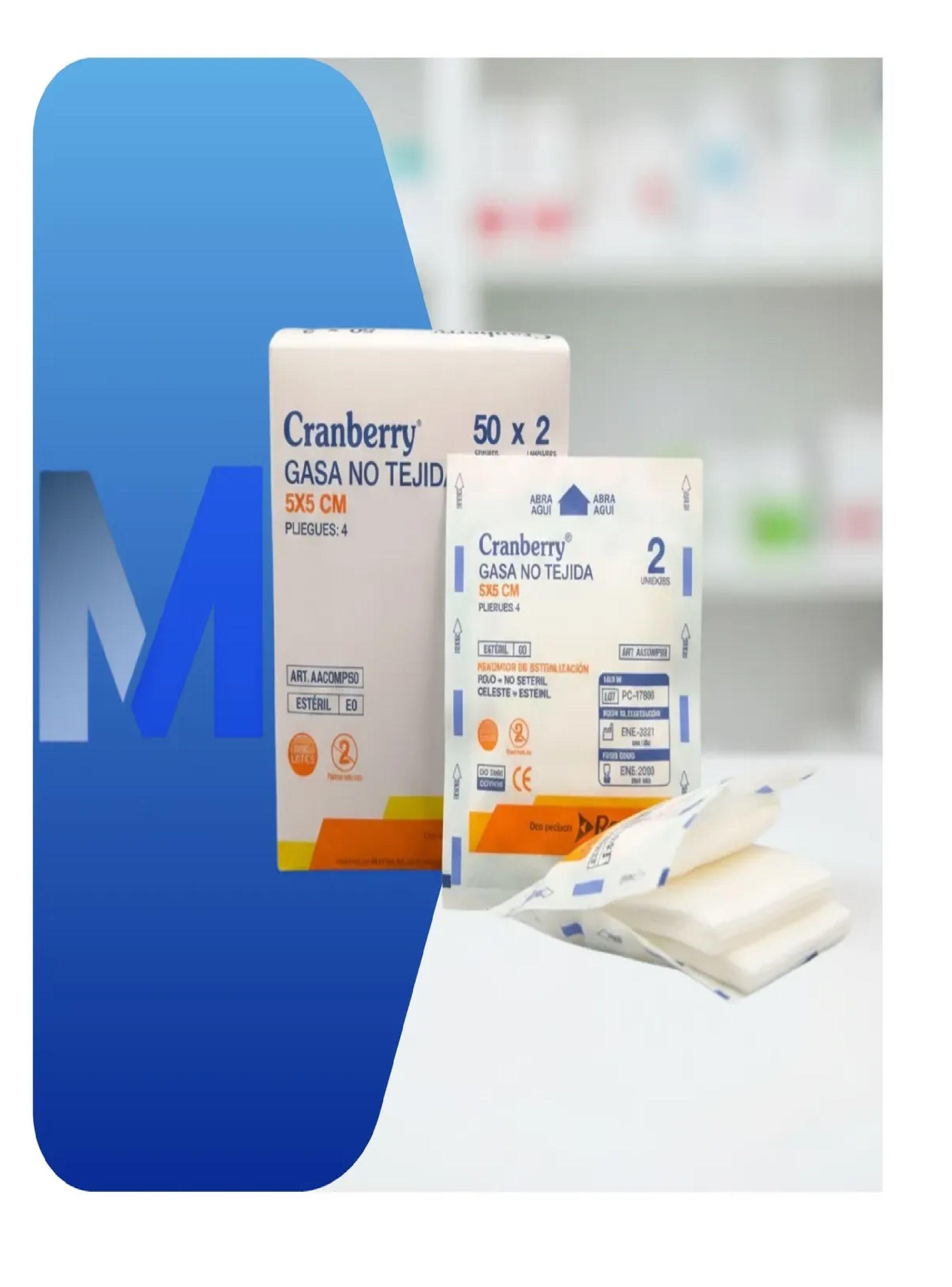 Cajas Gasa No Tejida Estéril 5x5 Cranberry (250 Sobres)-4