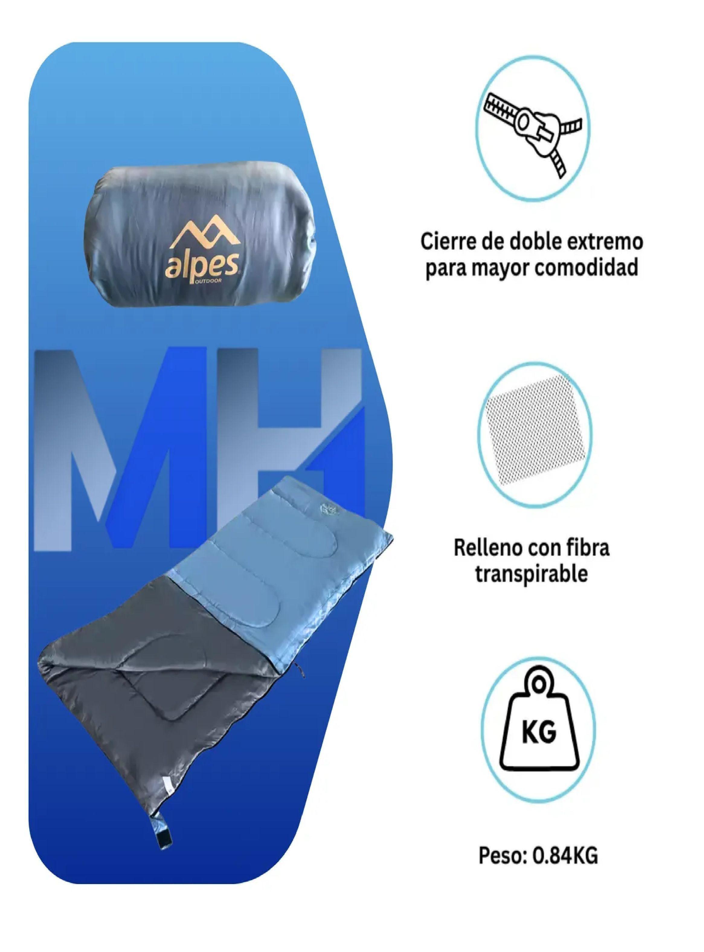 Saco De Dormir Alpes Sobre Rectangular 10/25°c Azul 1.83x35-1
