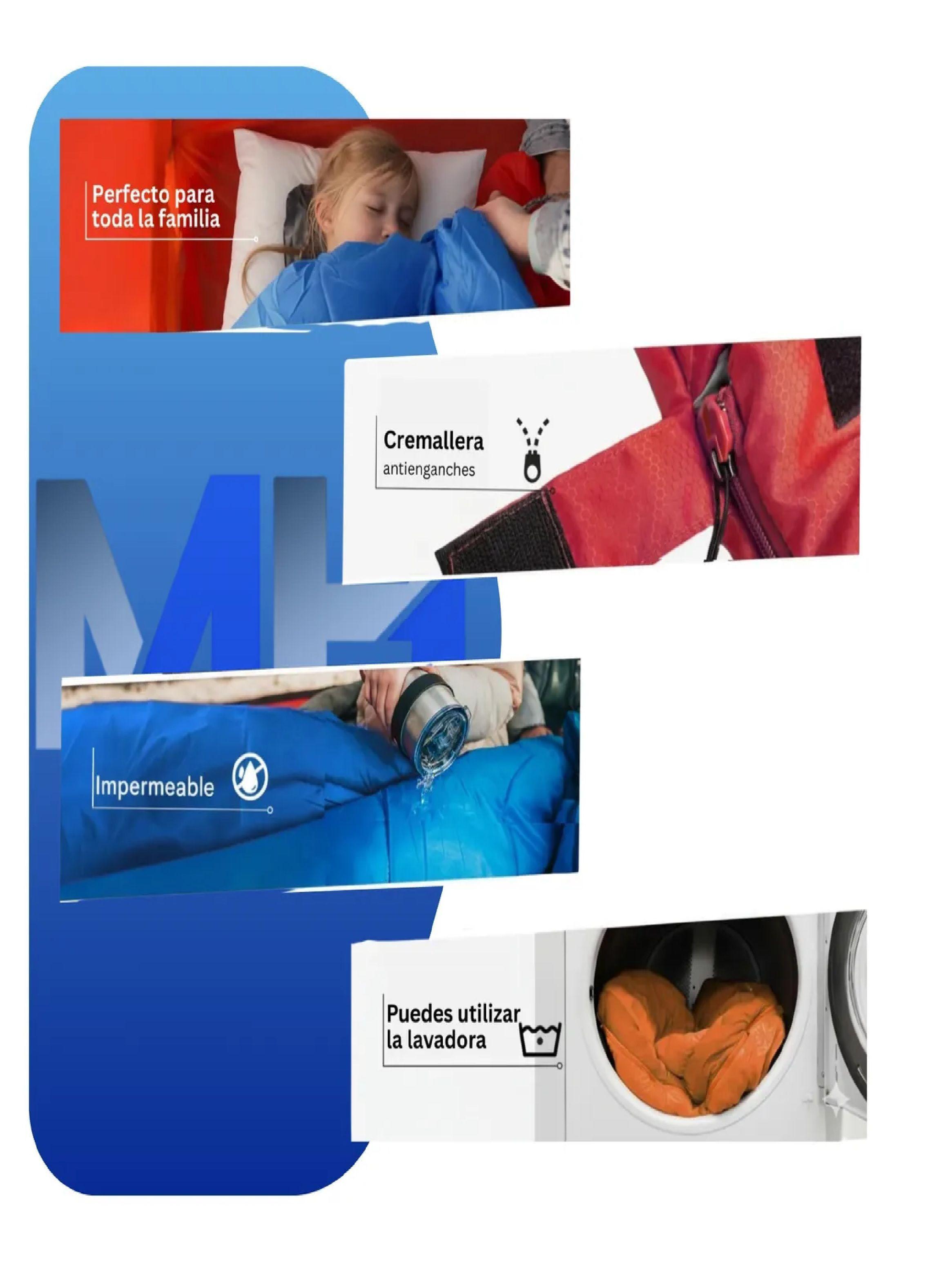 Saco De Dormir Alpes Sobre Rectangular 10/25°c Azul 1.83x35-2