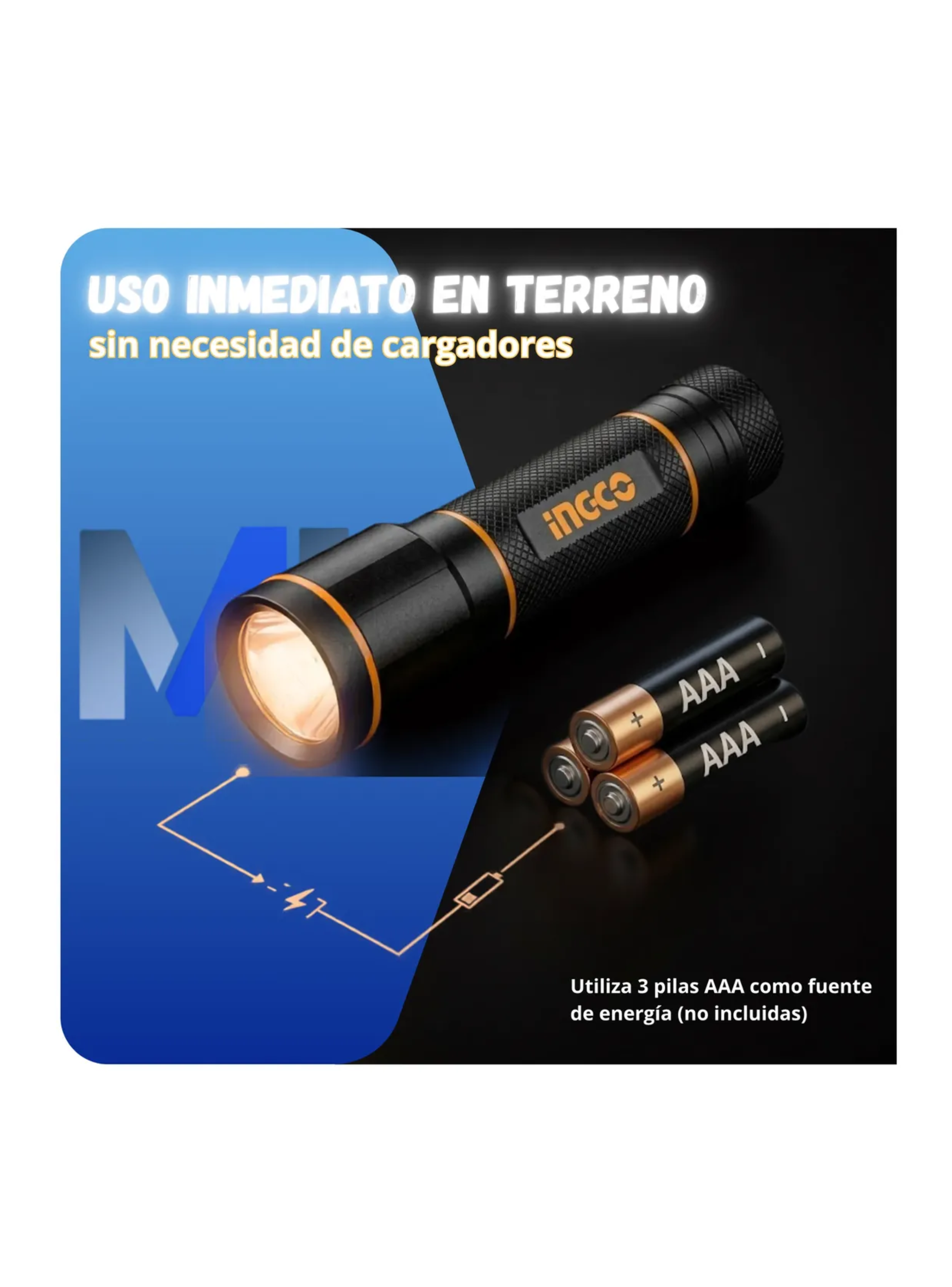 Linterna Led Industrial Aluminio Ingco 250lm Resistente-2