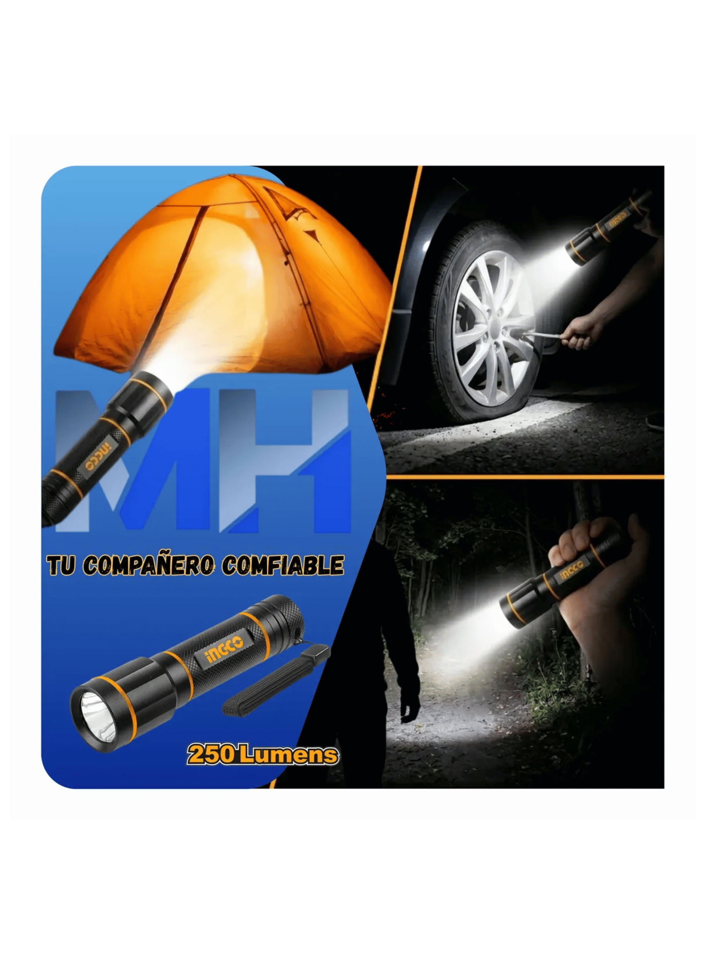 Linterna Led Industrial Aluminio Ingco 250lm Resistente-5